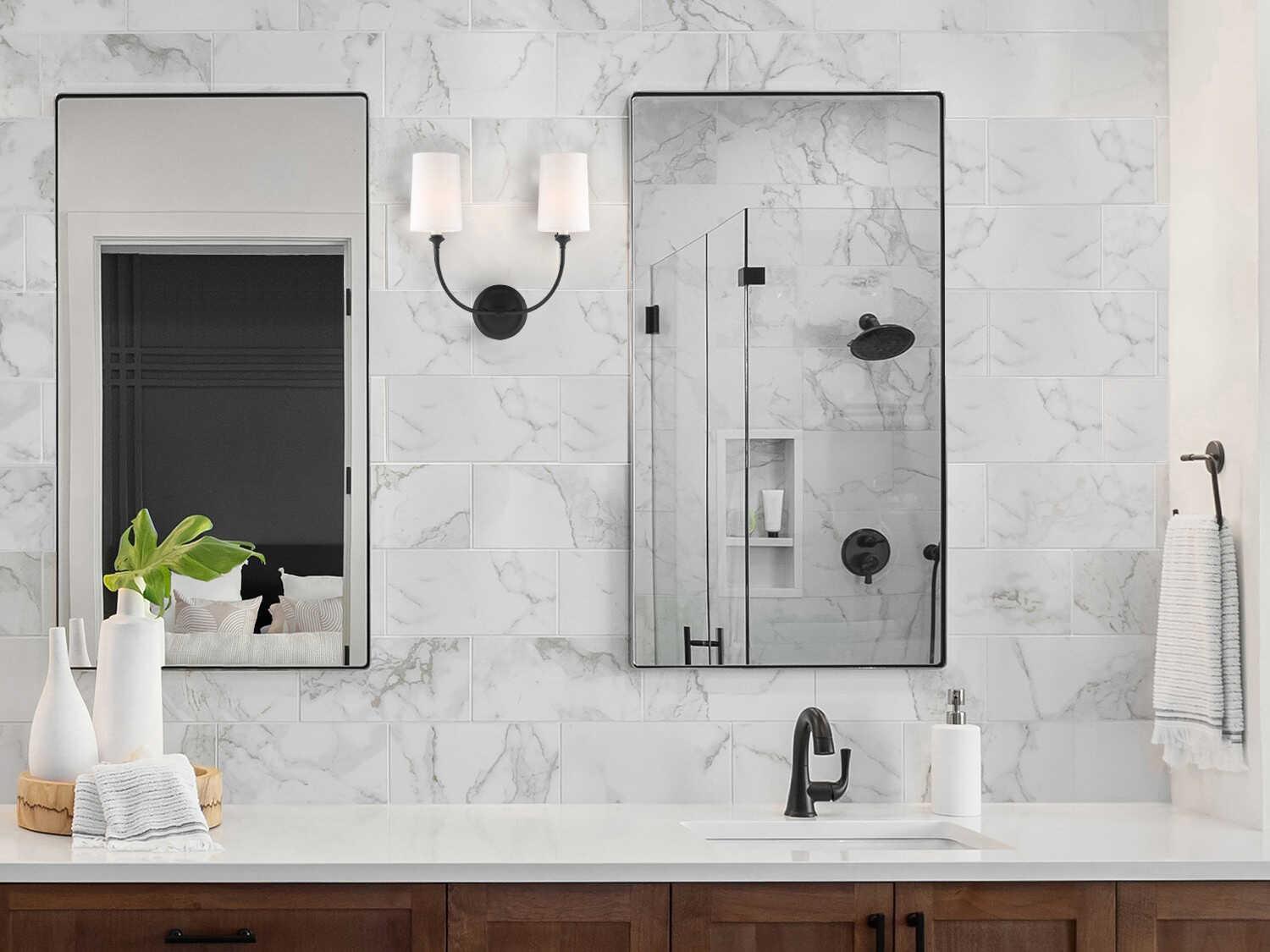 Crystorama Sylvan 2-Light Black Forged Wall Sconce