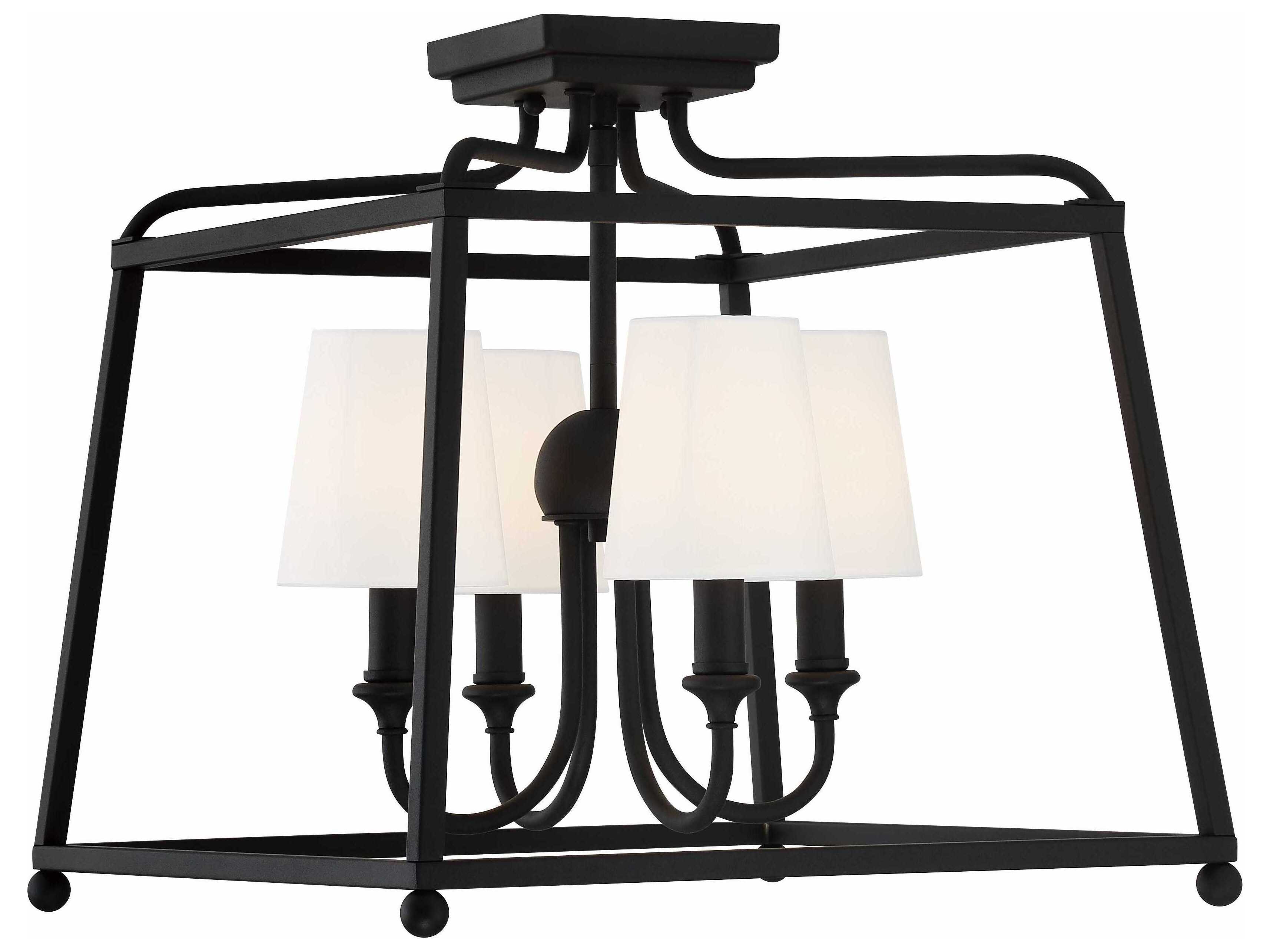 Crystorama Sylvan 4-Light Bronze Empire Semi Flush Mount