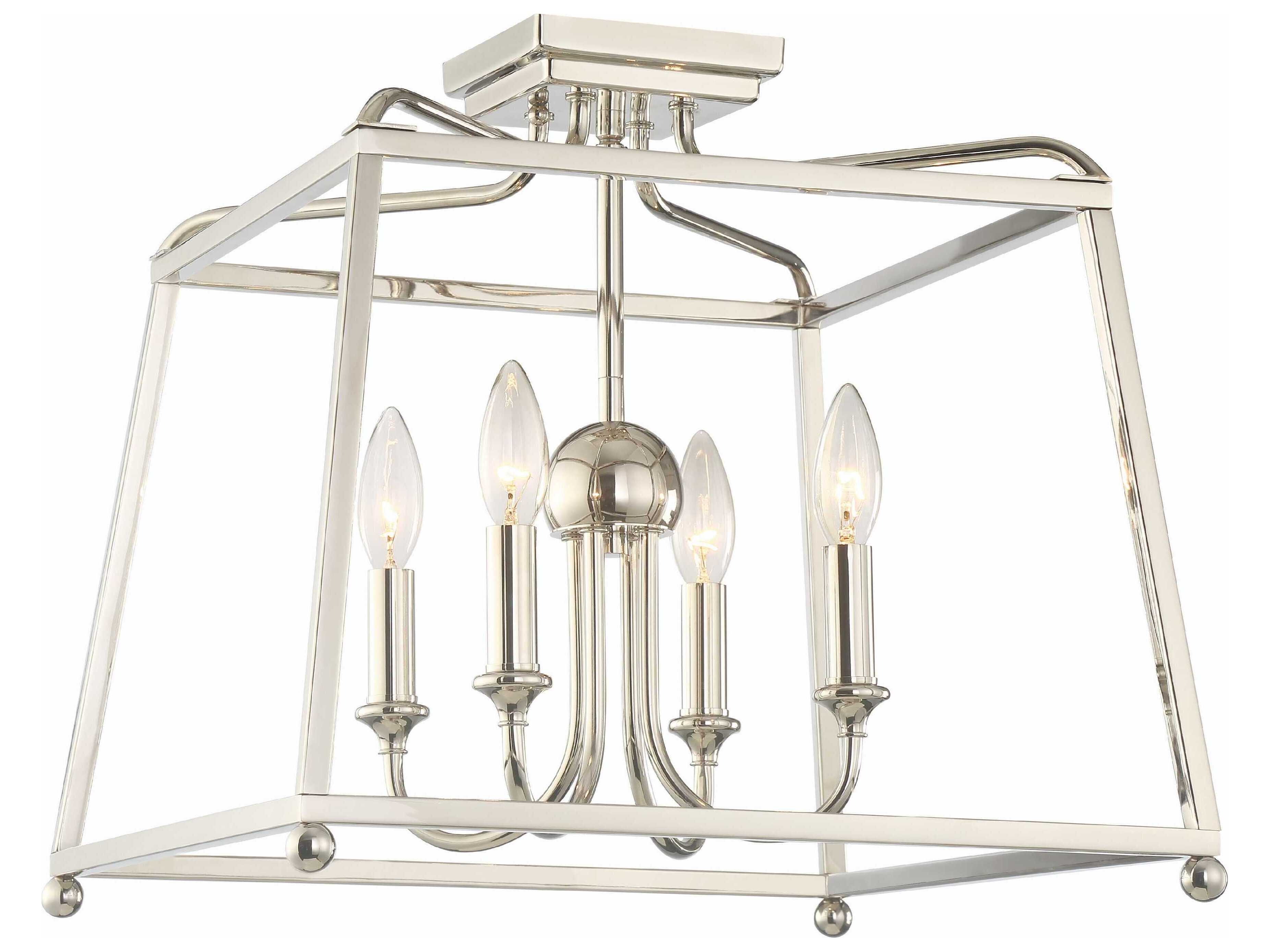 Crystorama Sylvan 4-Light Black Semi Flush Mount