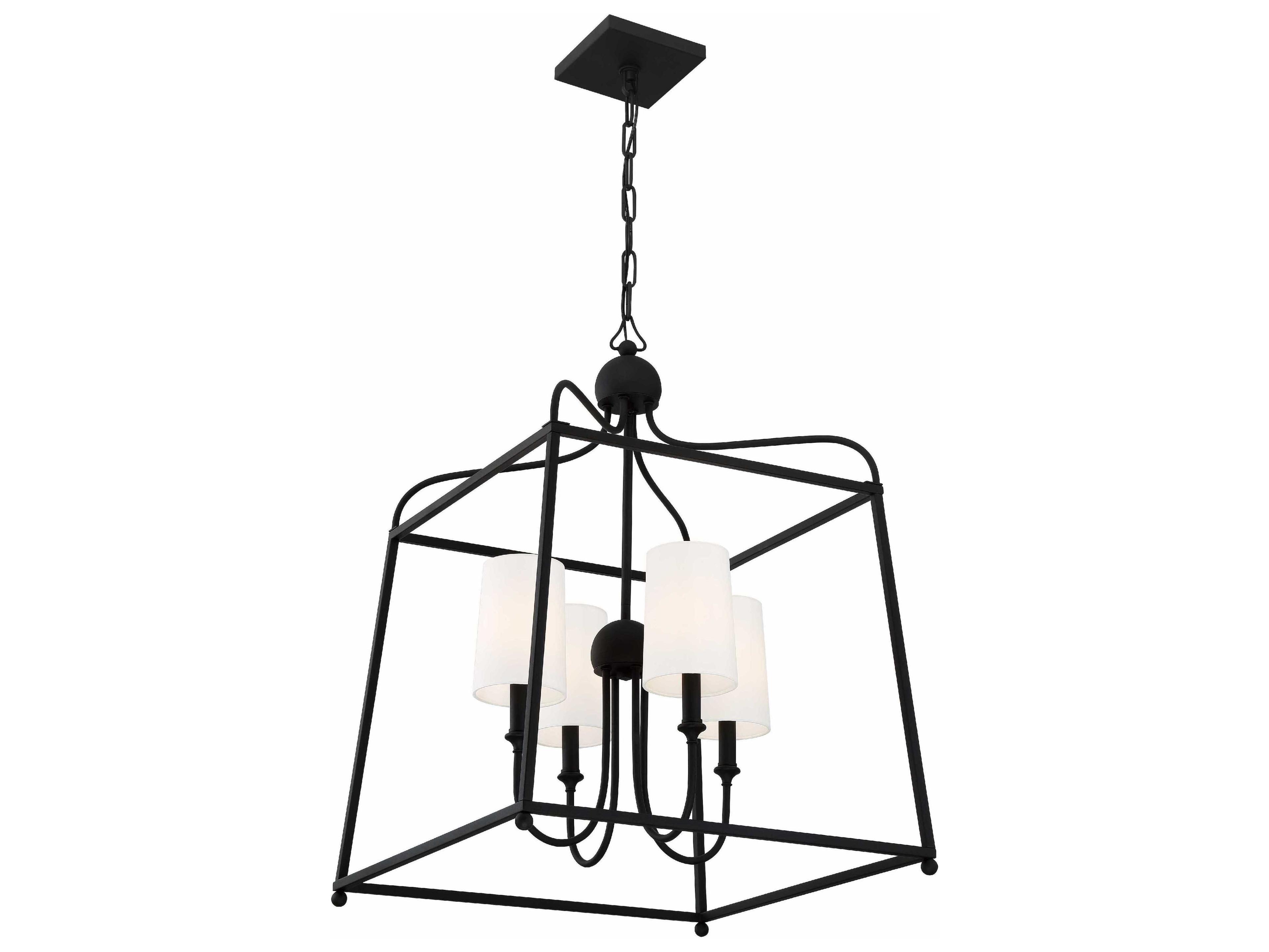 Crystorama Sylvan 4-Light Black Forged Candelabra Chandelier