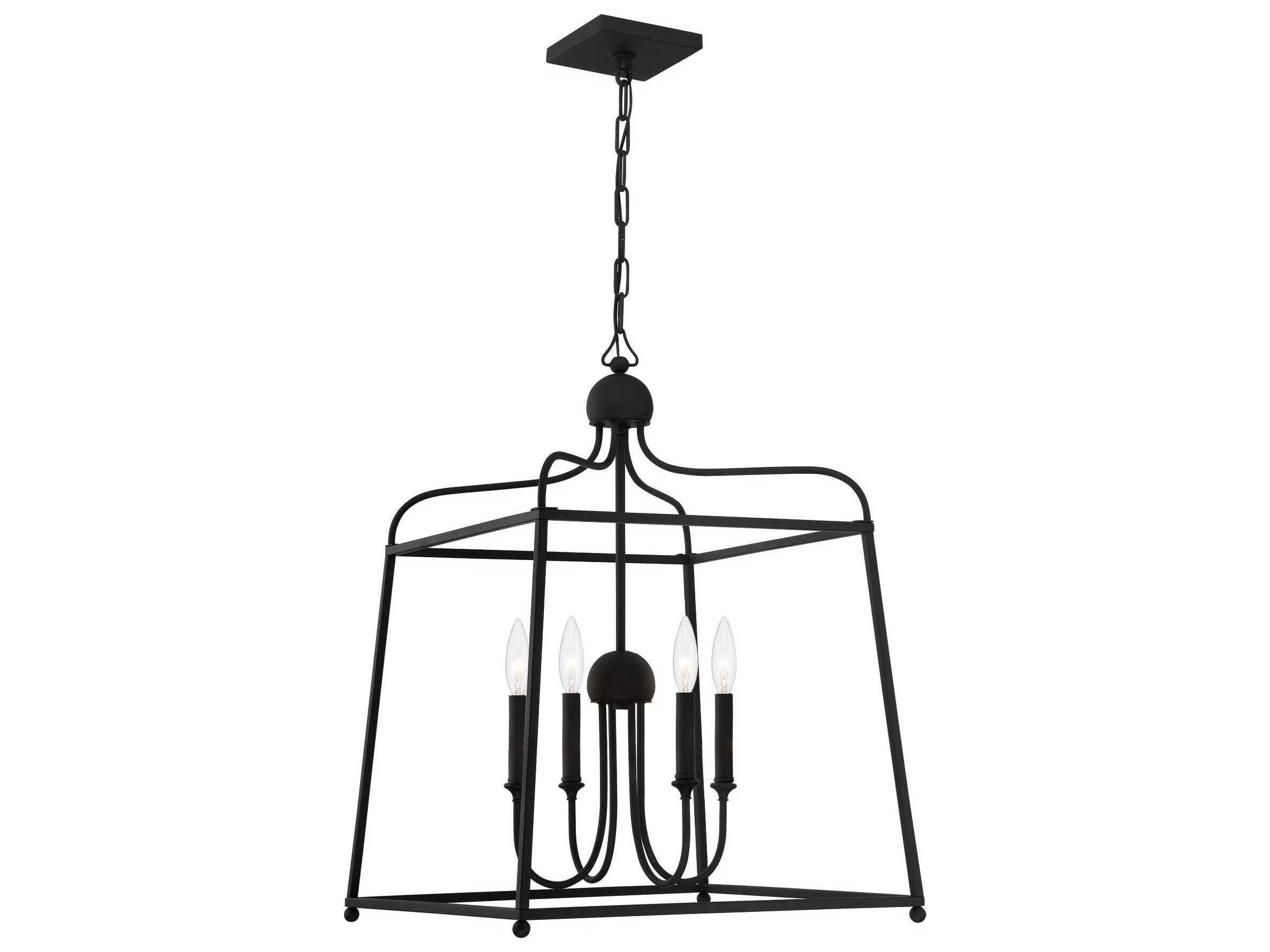 Crystorama Sylvan 4-Light Black Forged Candelabra Chandelier