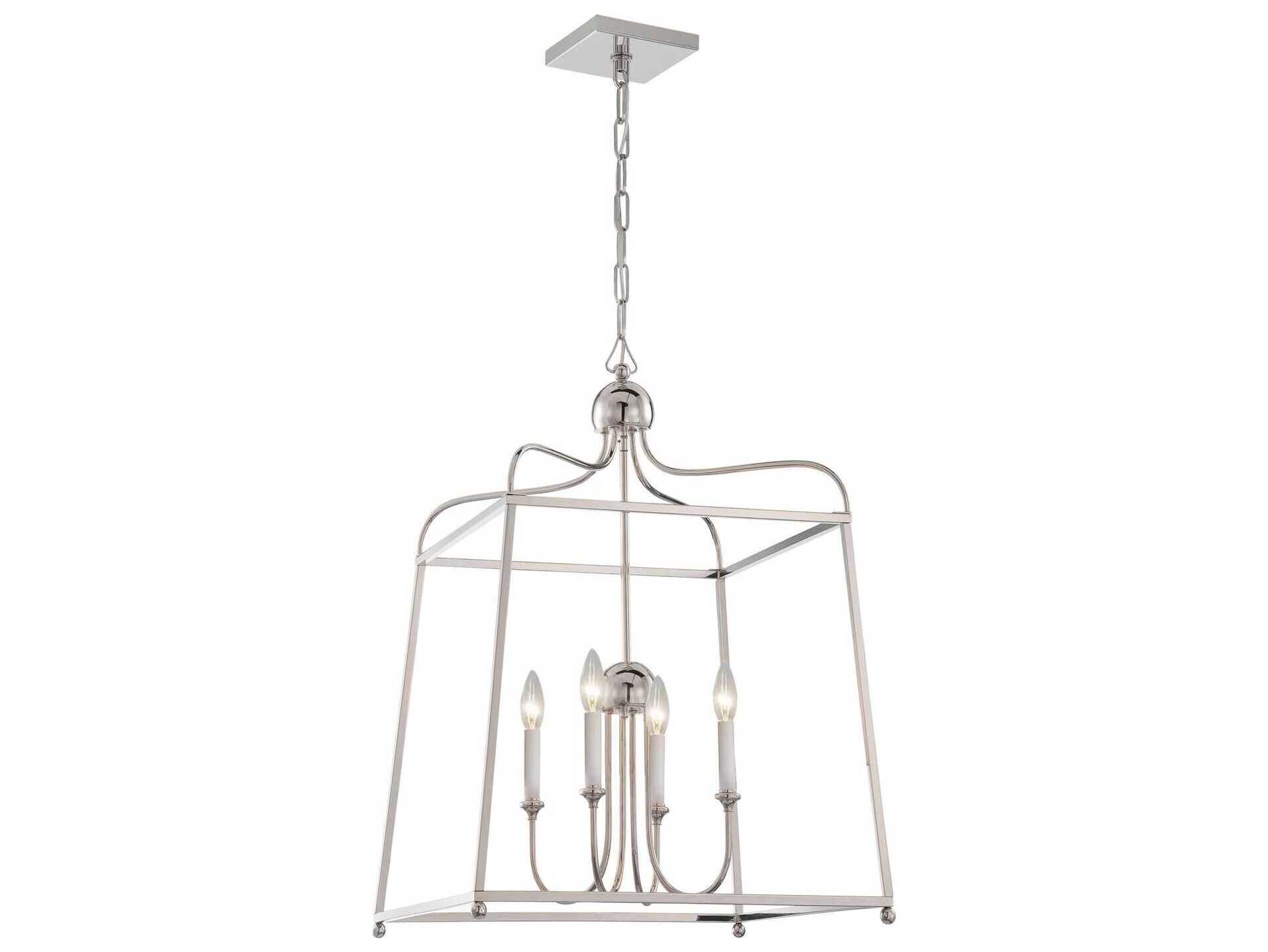Crystorama Sylvan 4-Light Polished Nickel Candelabra Chandelier