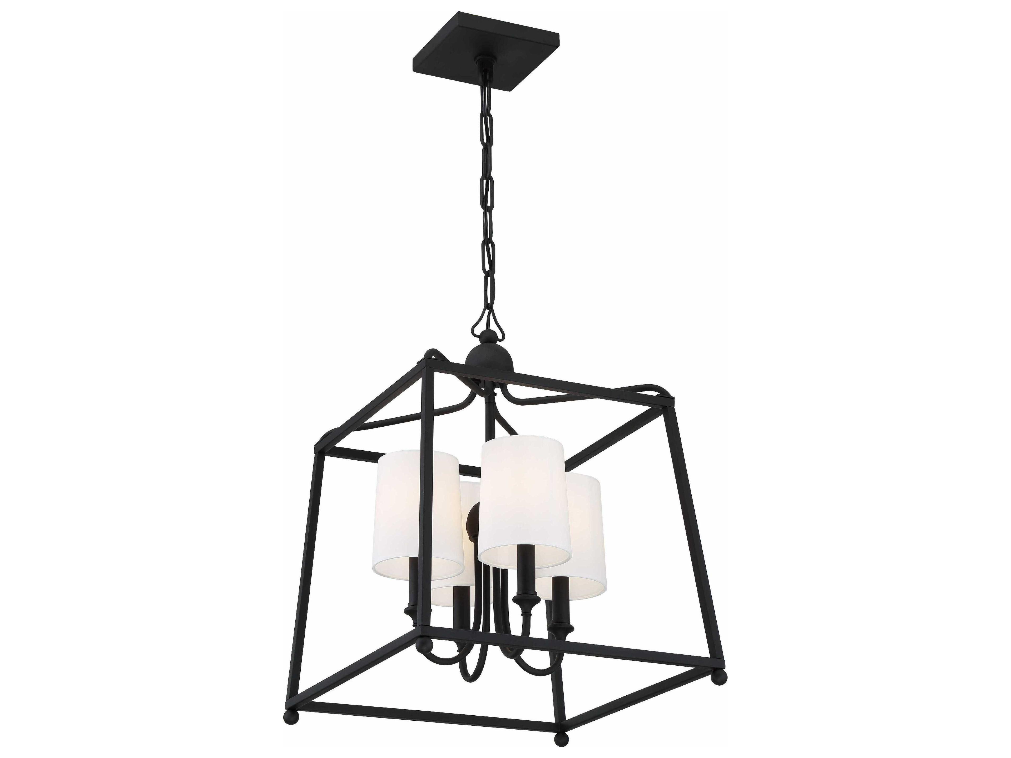 Crystorama Sylvan 4-Light Black Forged Candelabra Chandelier