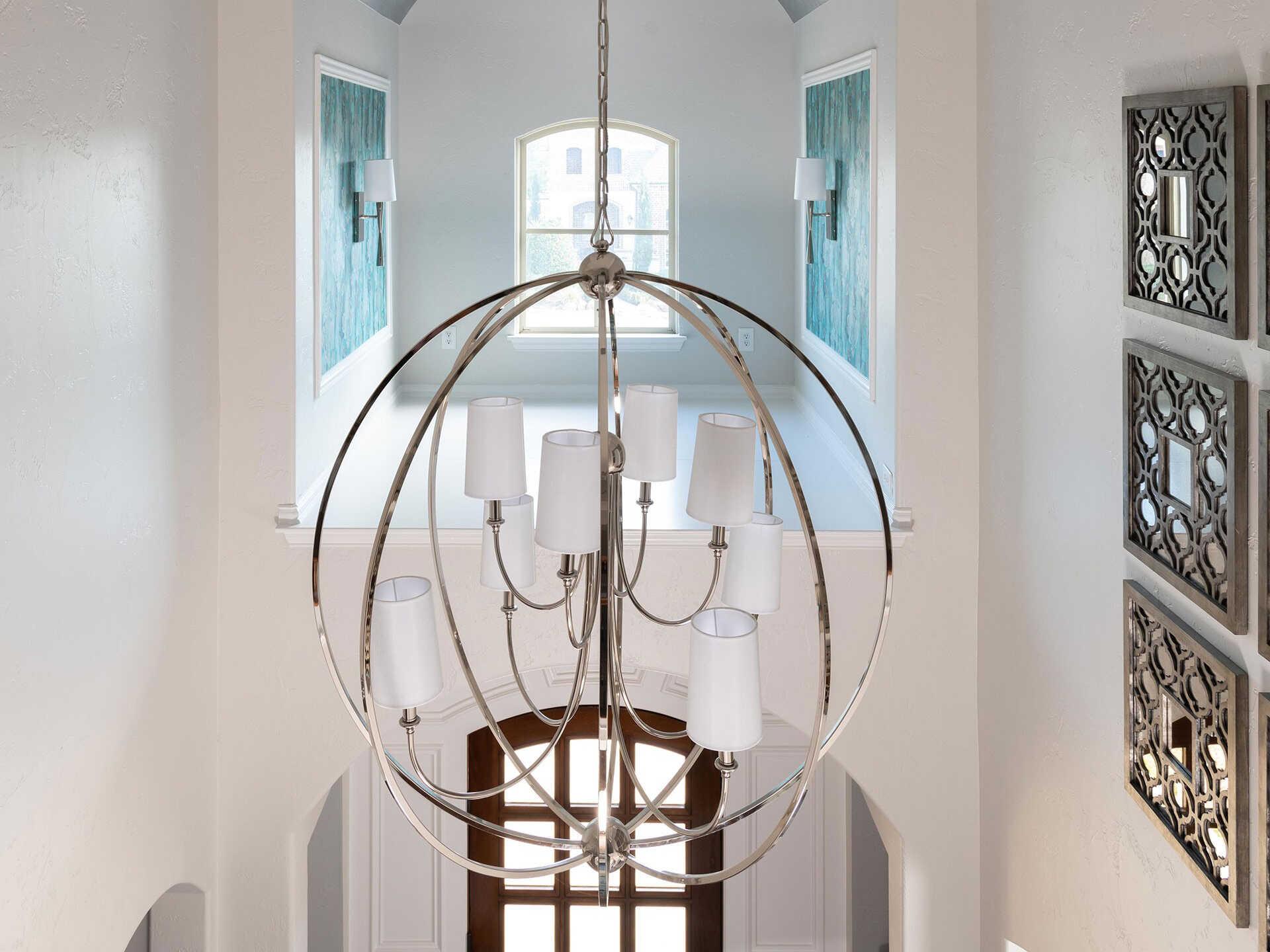 Crystorama Sylvan 8-Light Polished Nickel Candelabra Cylinder Tiered Chandelier