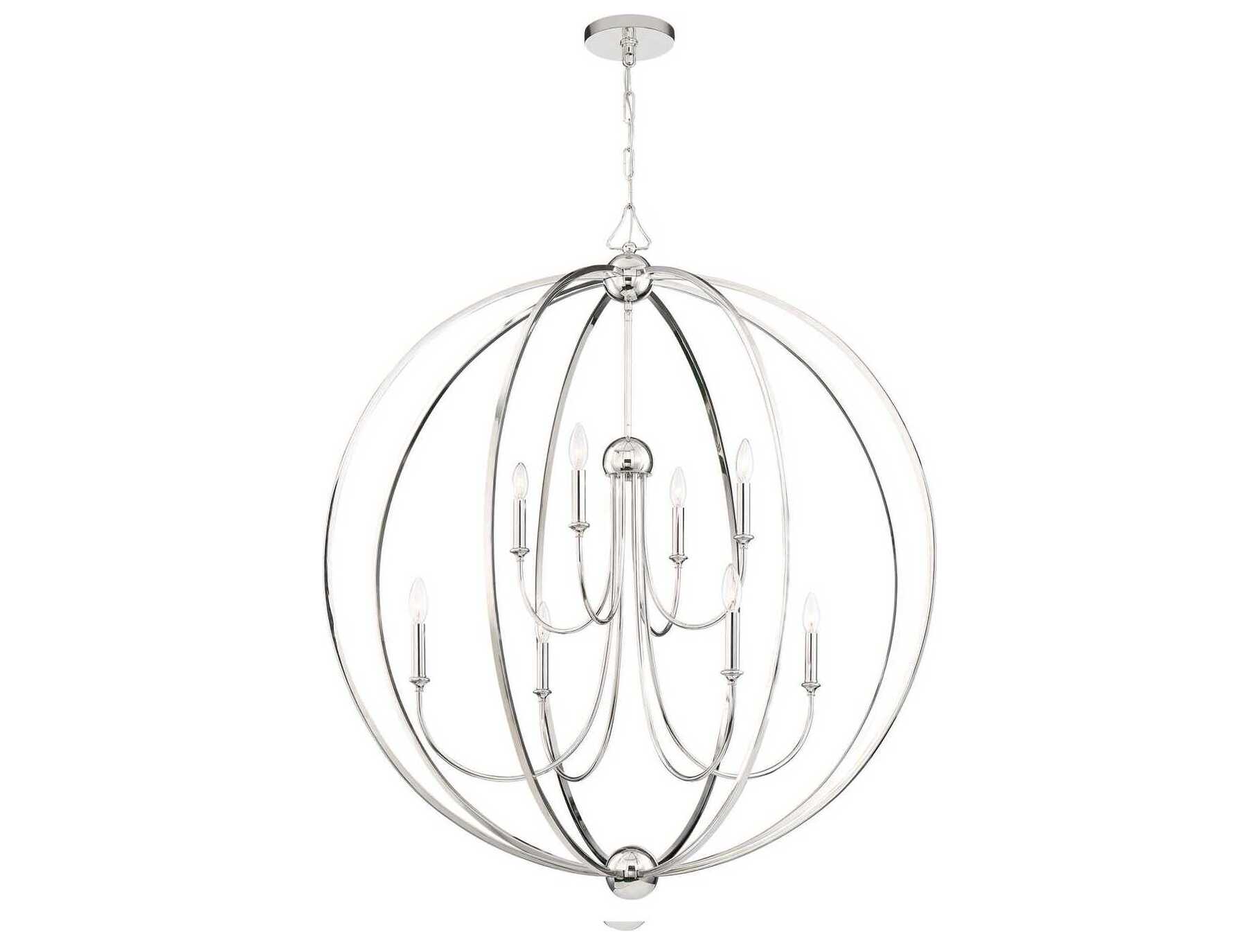Crystorama Sylvan 8-Light Nickel Candelabra Tiered Chandelier