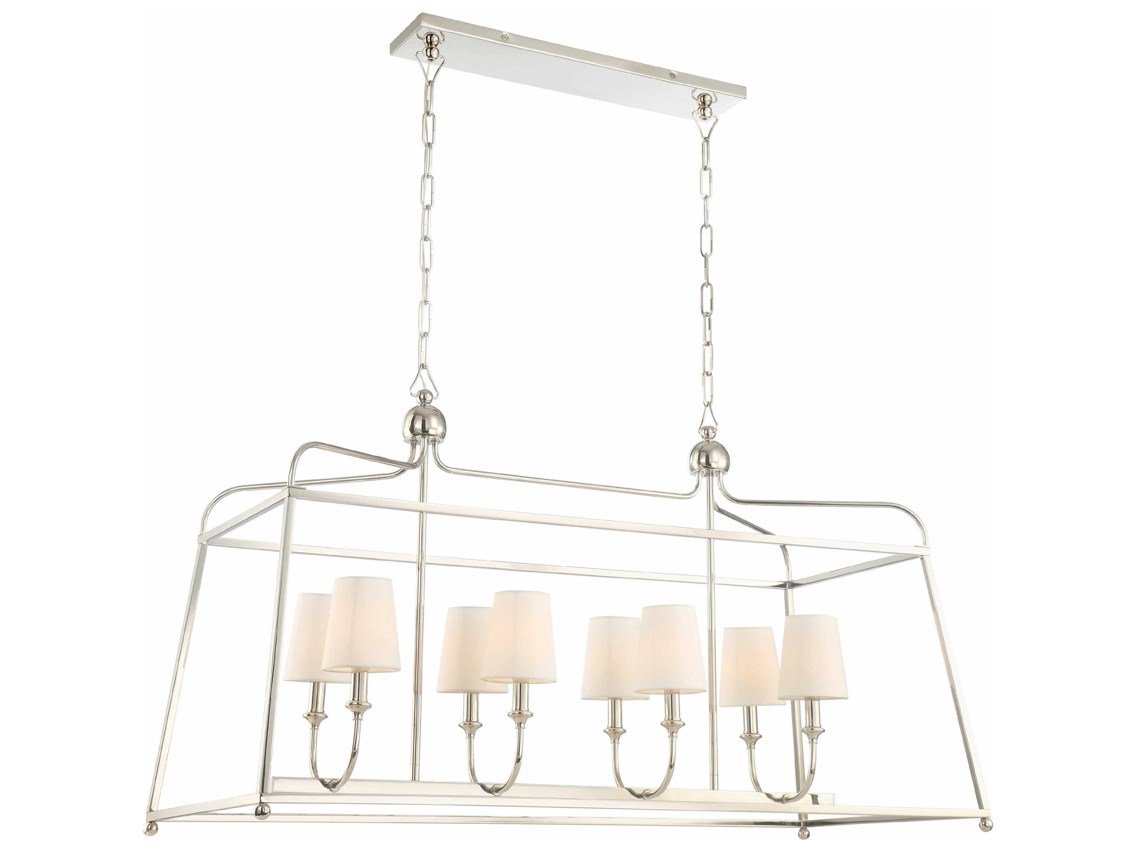 Crystorama Sylvan 8-Light Polished Nickel Empire Island Pendant