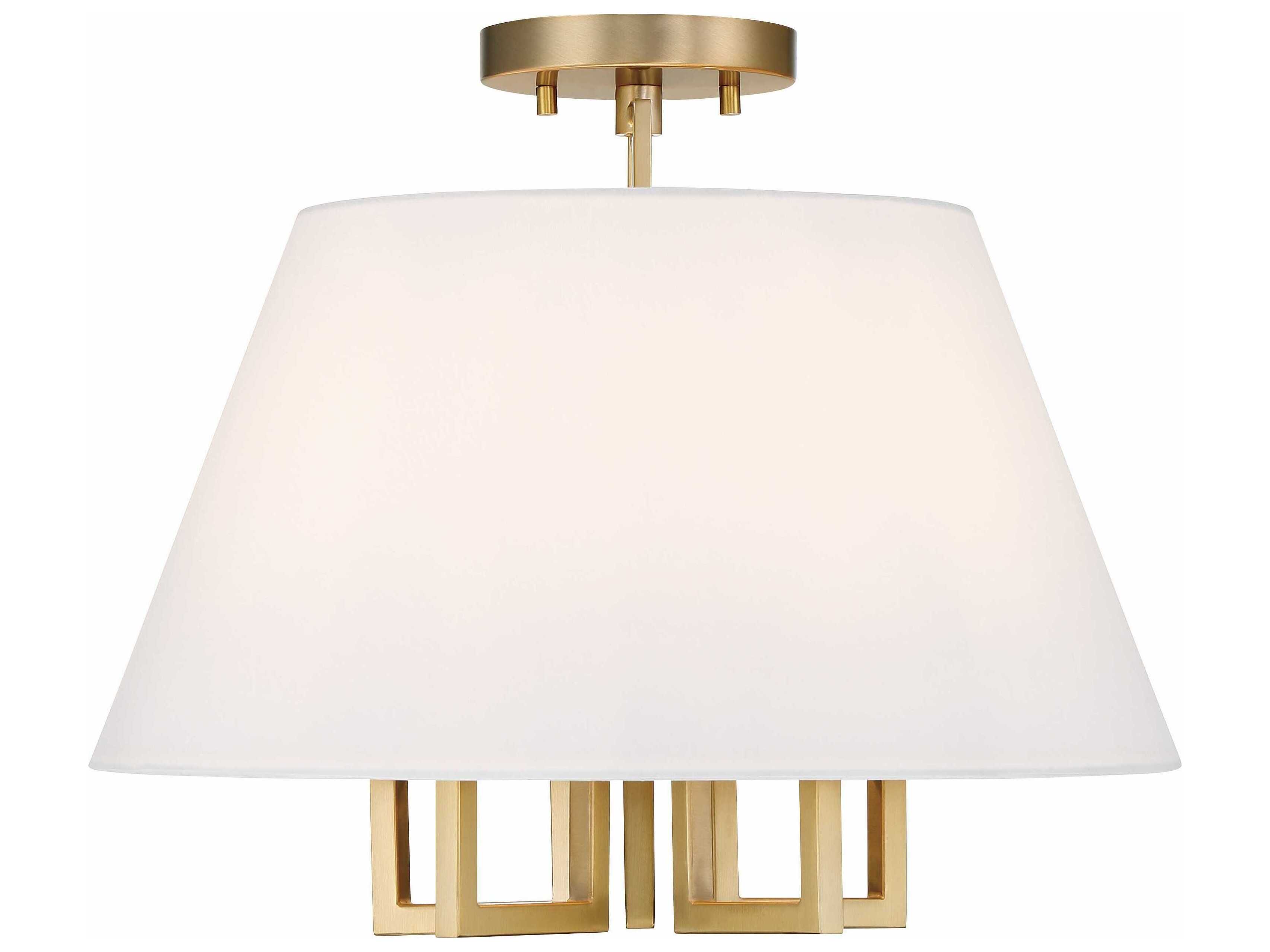 Crystorama Westwood 5-Light Vibrant Gold Empire Semi Flush Mount