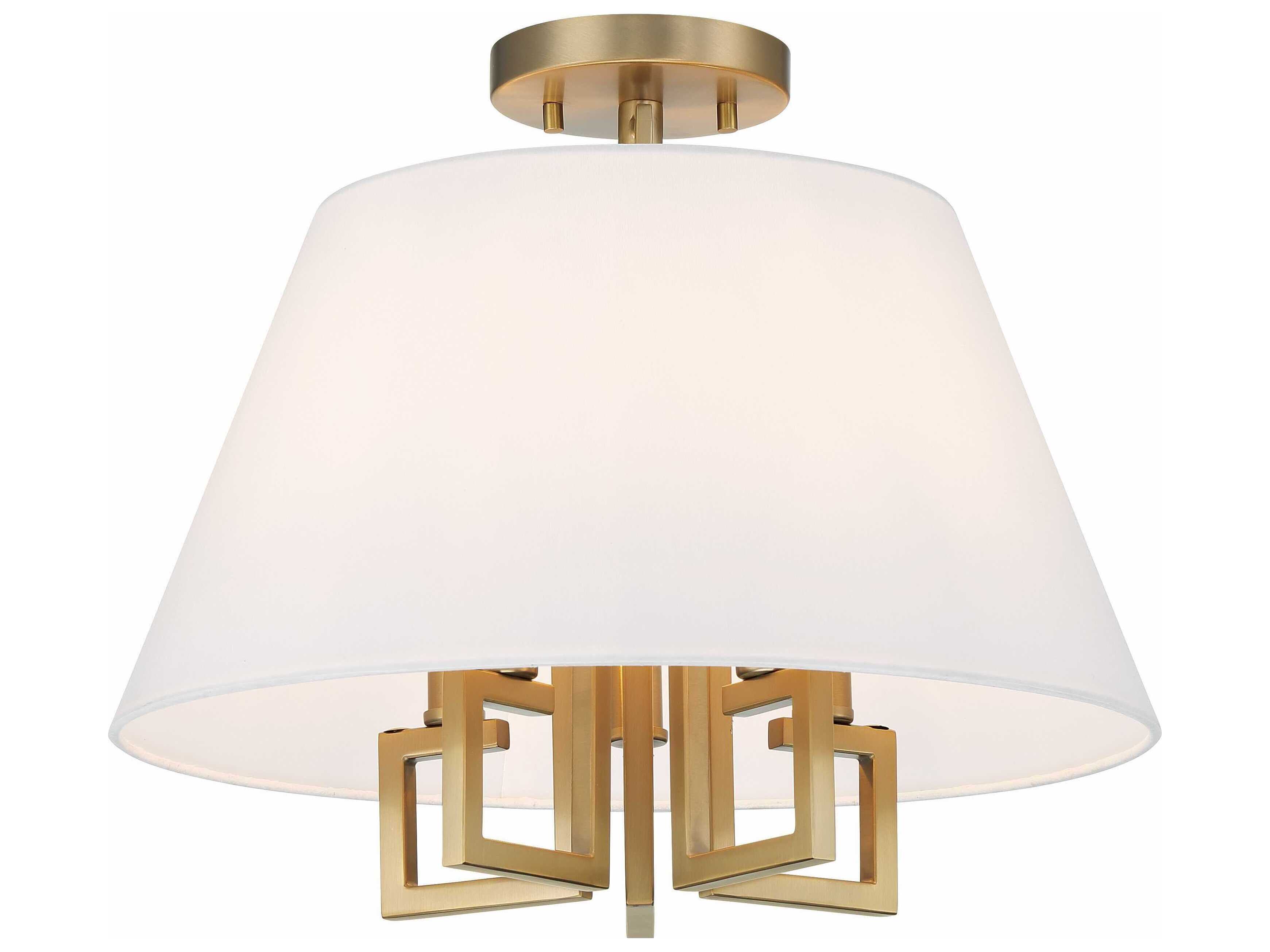 Crystorama Westwood 5-Light Vibrant Gold Empire Semi Flush Mount