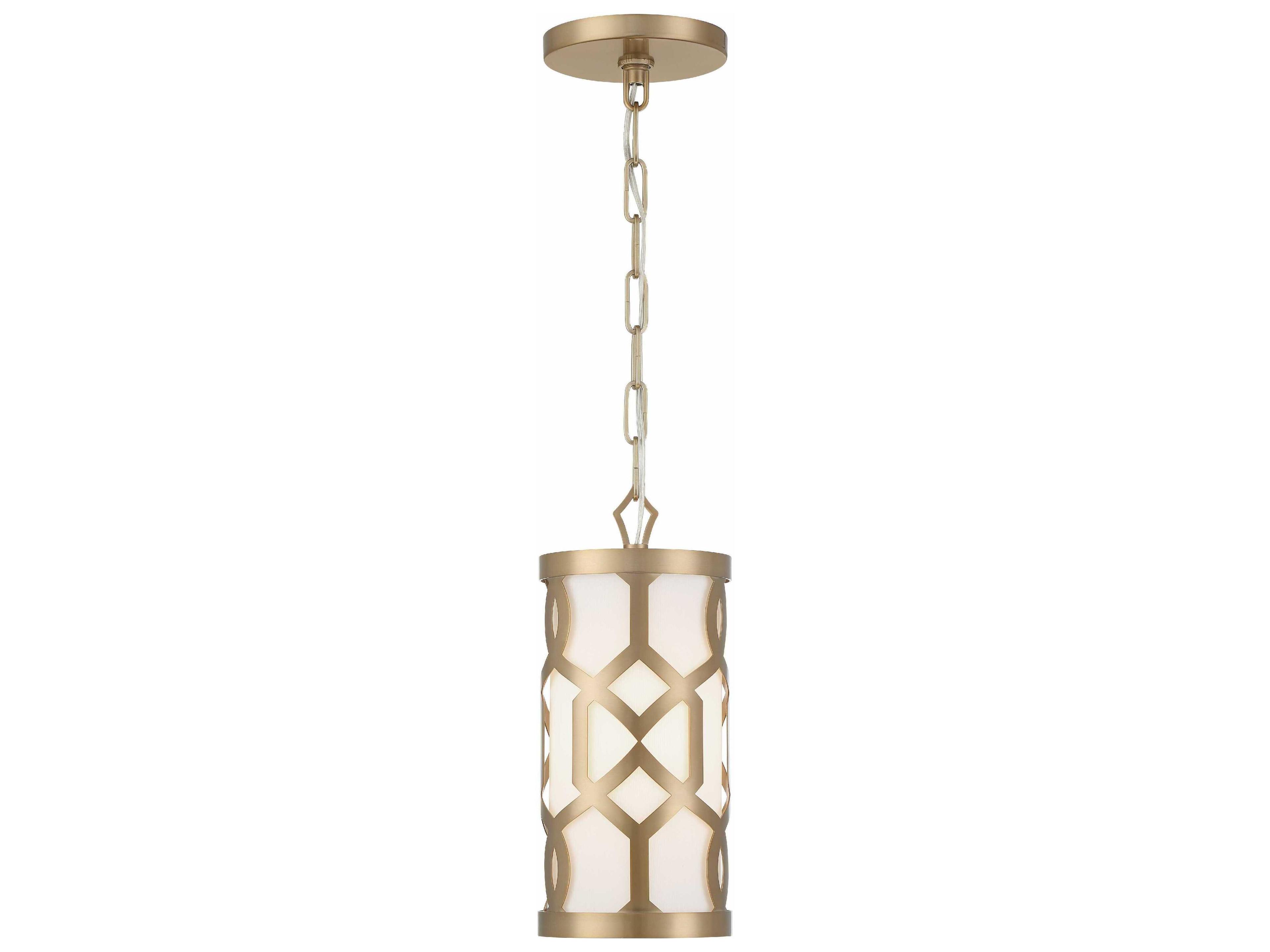 Crystorama Jennings 1-Light White Cylinder Mini Pendant