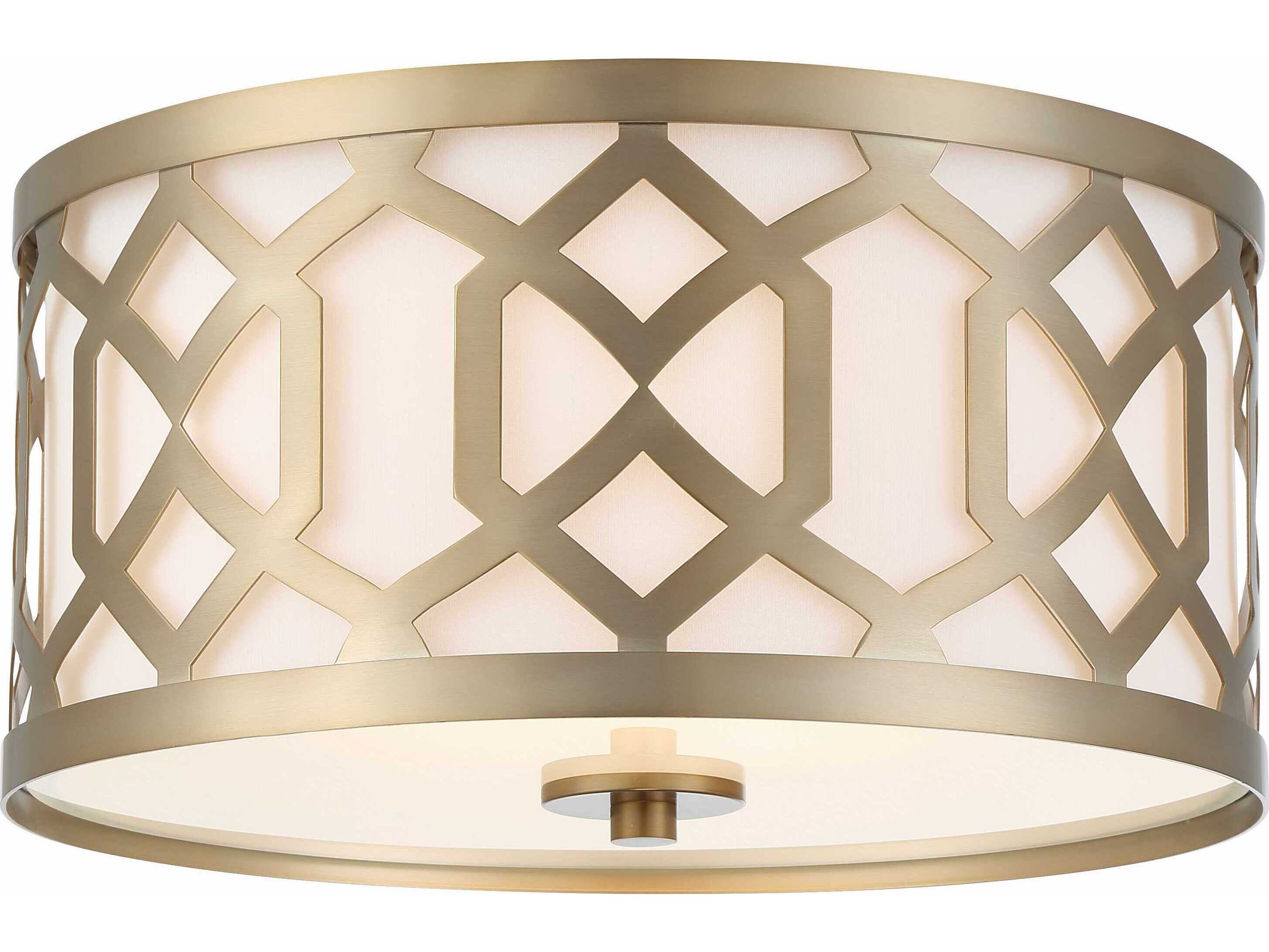 Crystorama Jennings 3-Light White Drum Flush Mount