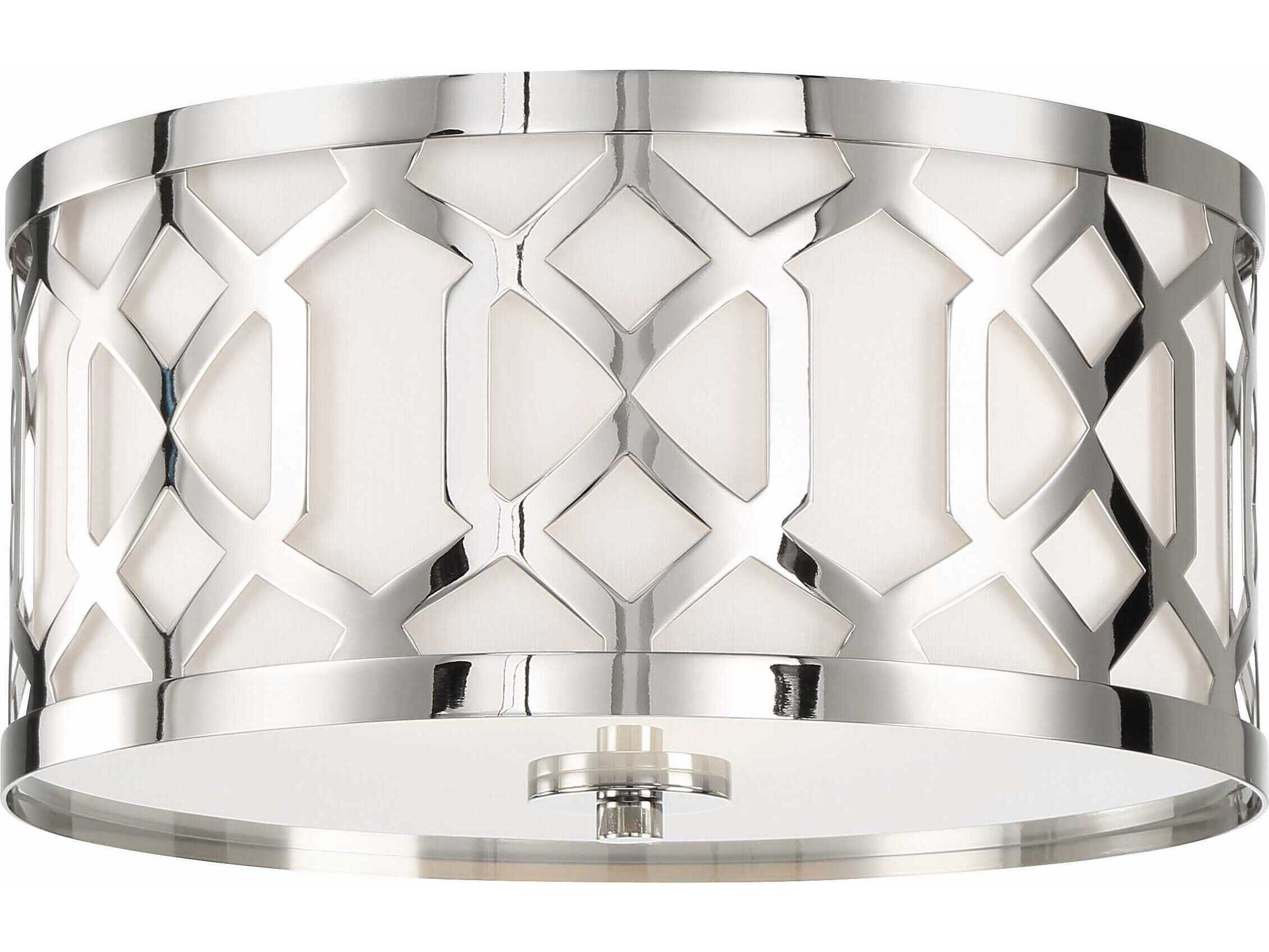 Crystorama Jennings 3-Light White Drum Flush Mount