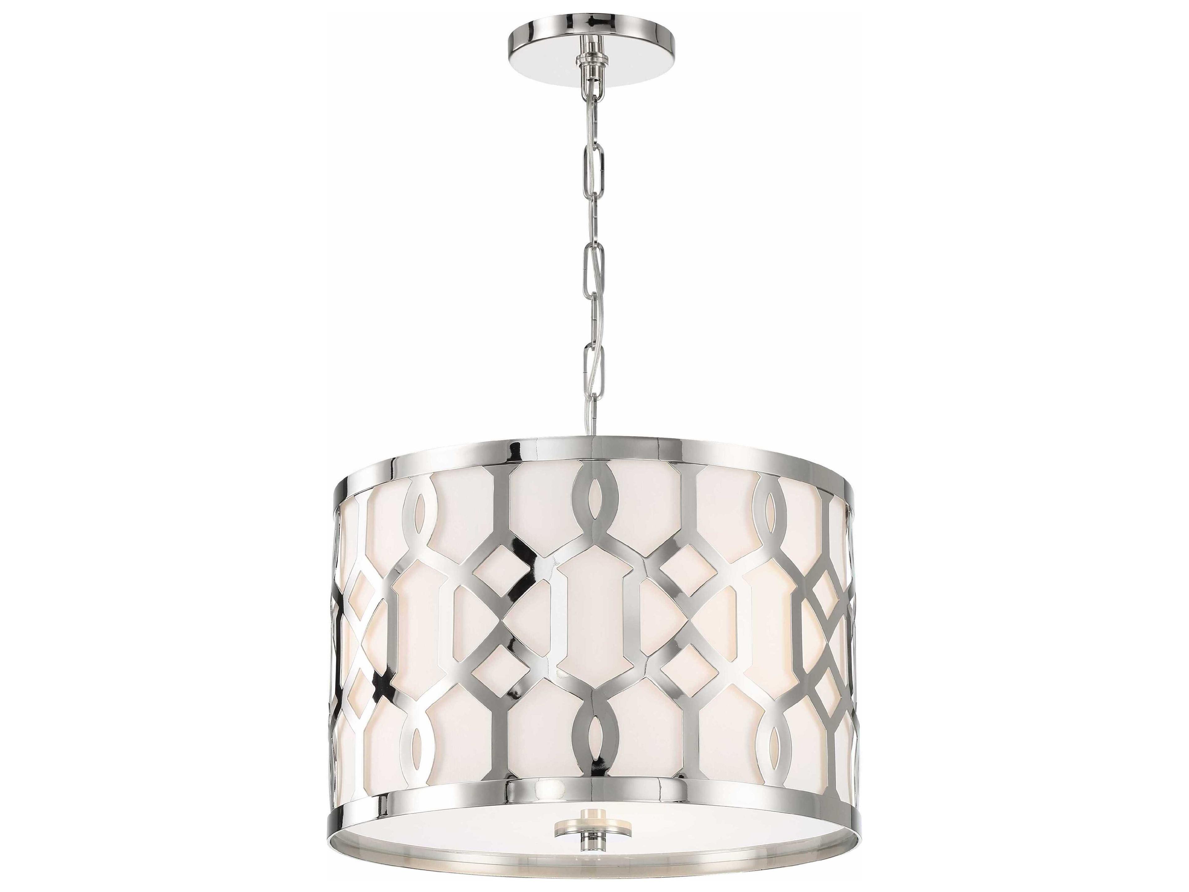 Crystorama Jennings 3-Light White Drum Chandelier