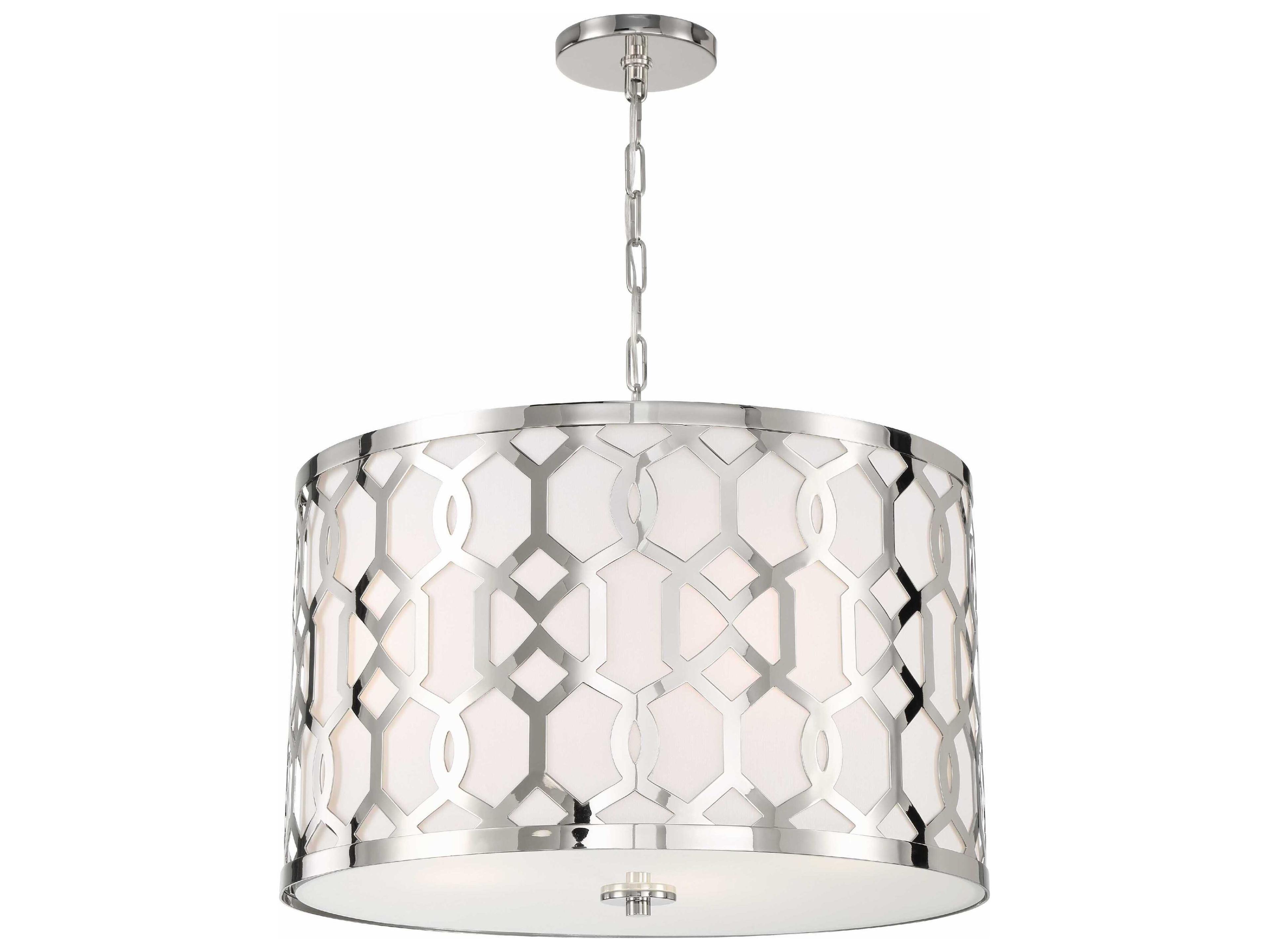 Crystorama Jennings 5-Light White Drum Chandelier