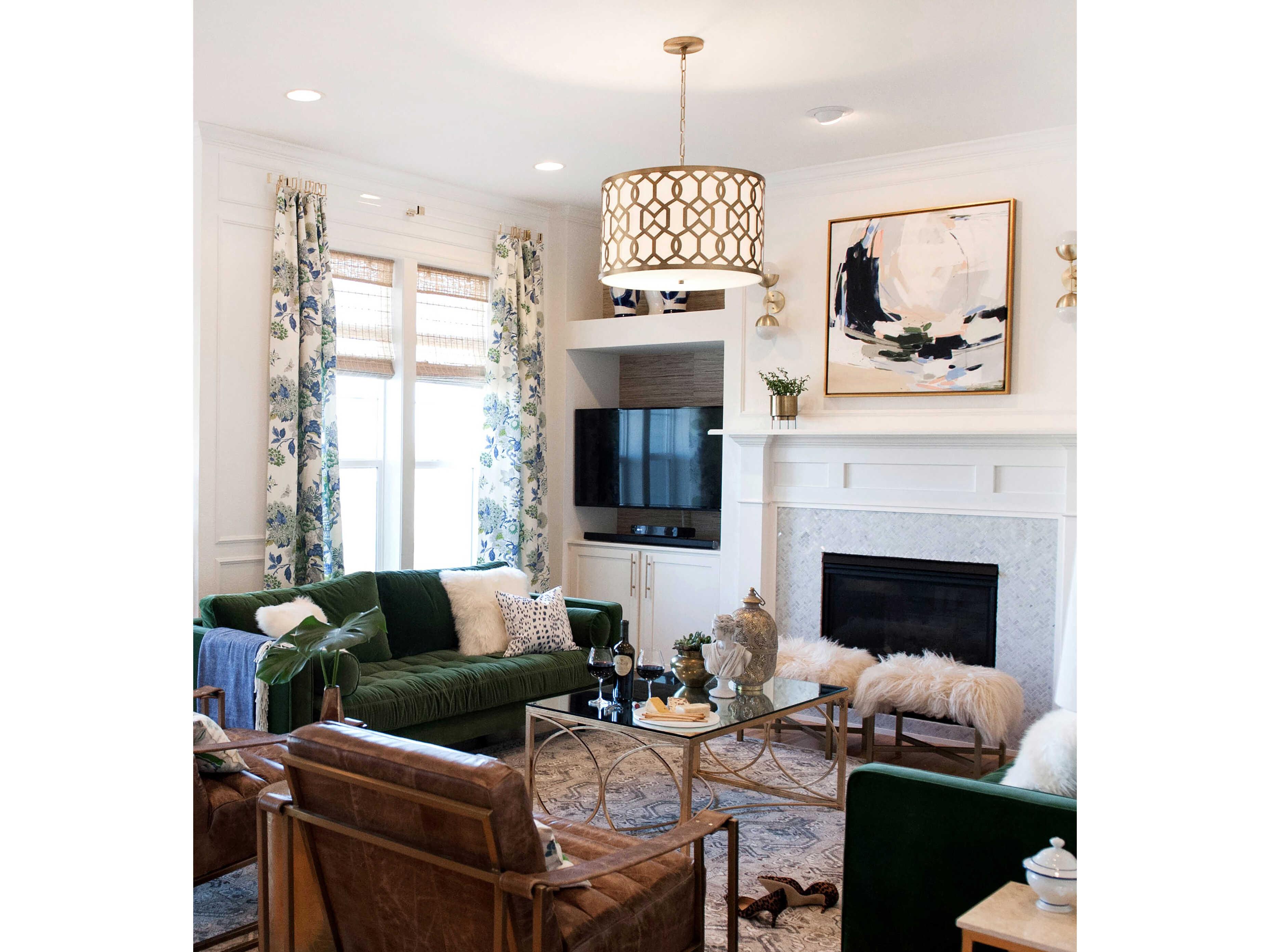 Crystorama Jennings 5-Light White Drum Chandelier