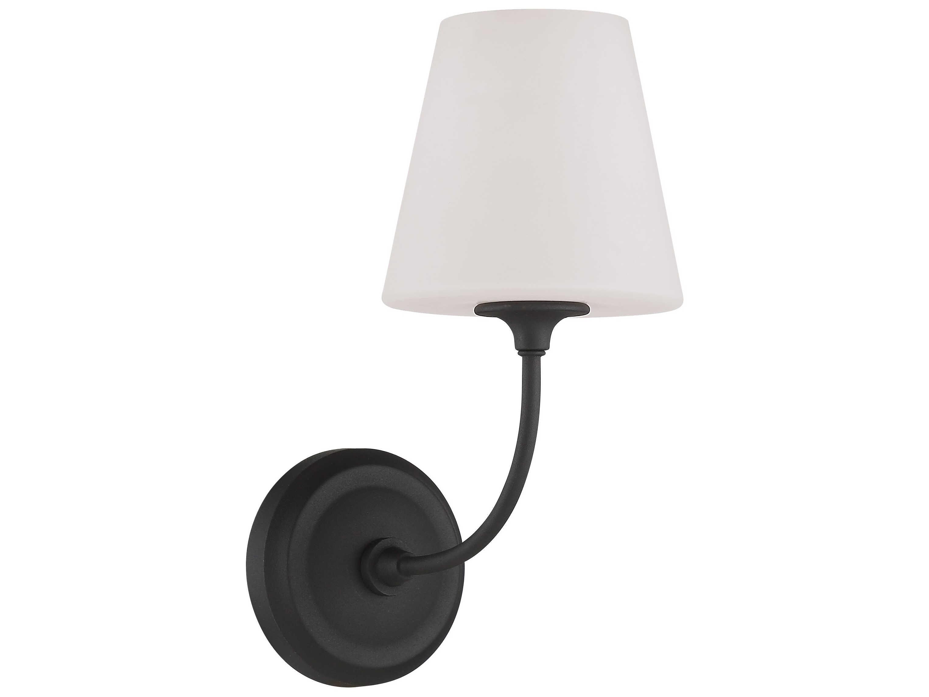 Crystorama Sylvan 1-Light Black Forged Glass Wall Sconce