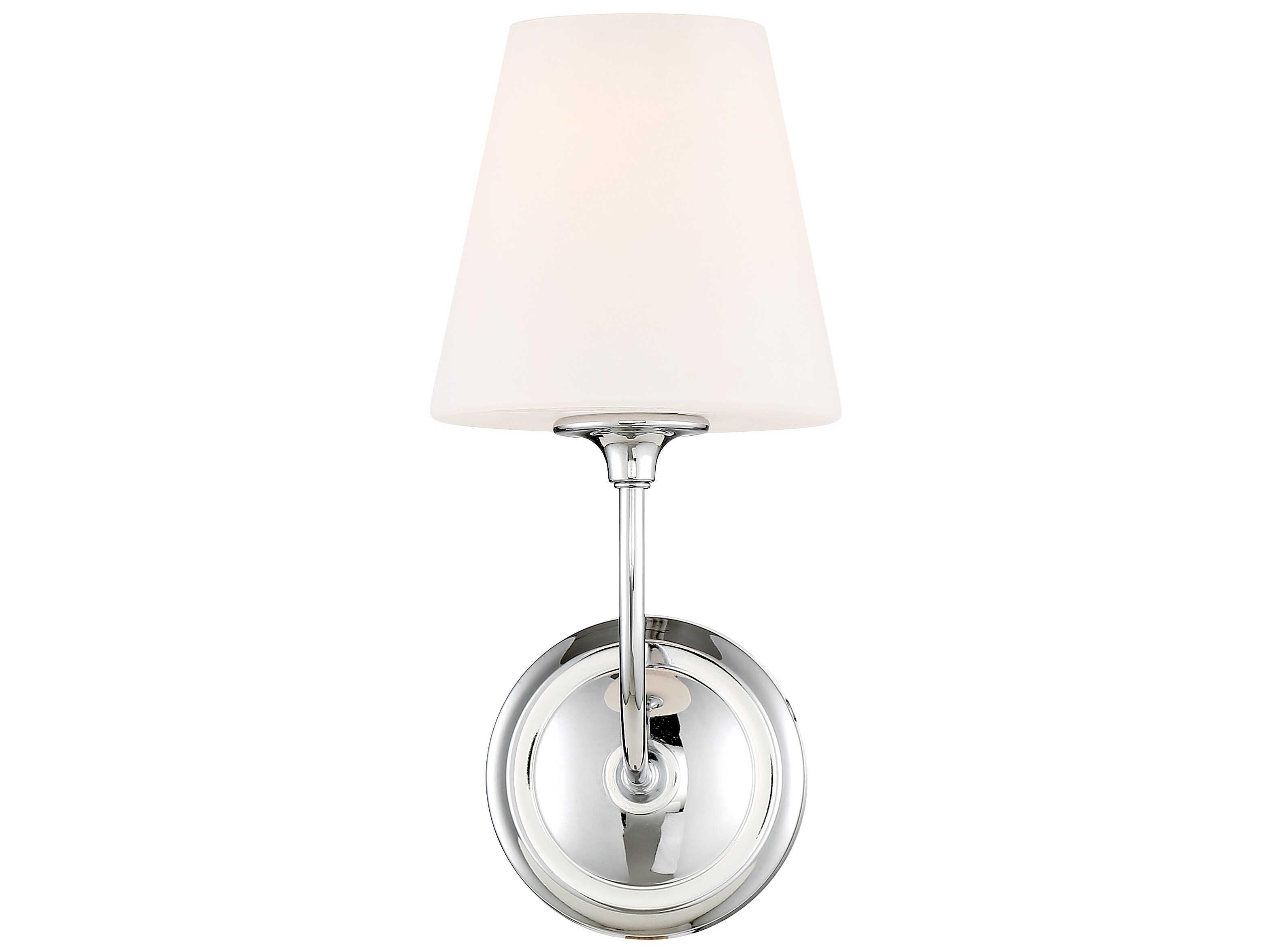 Crystorama Sylvan 1-Light Polished Chrome Glass Wall Sconce