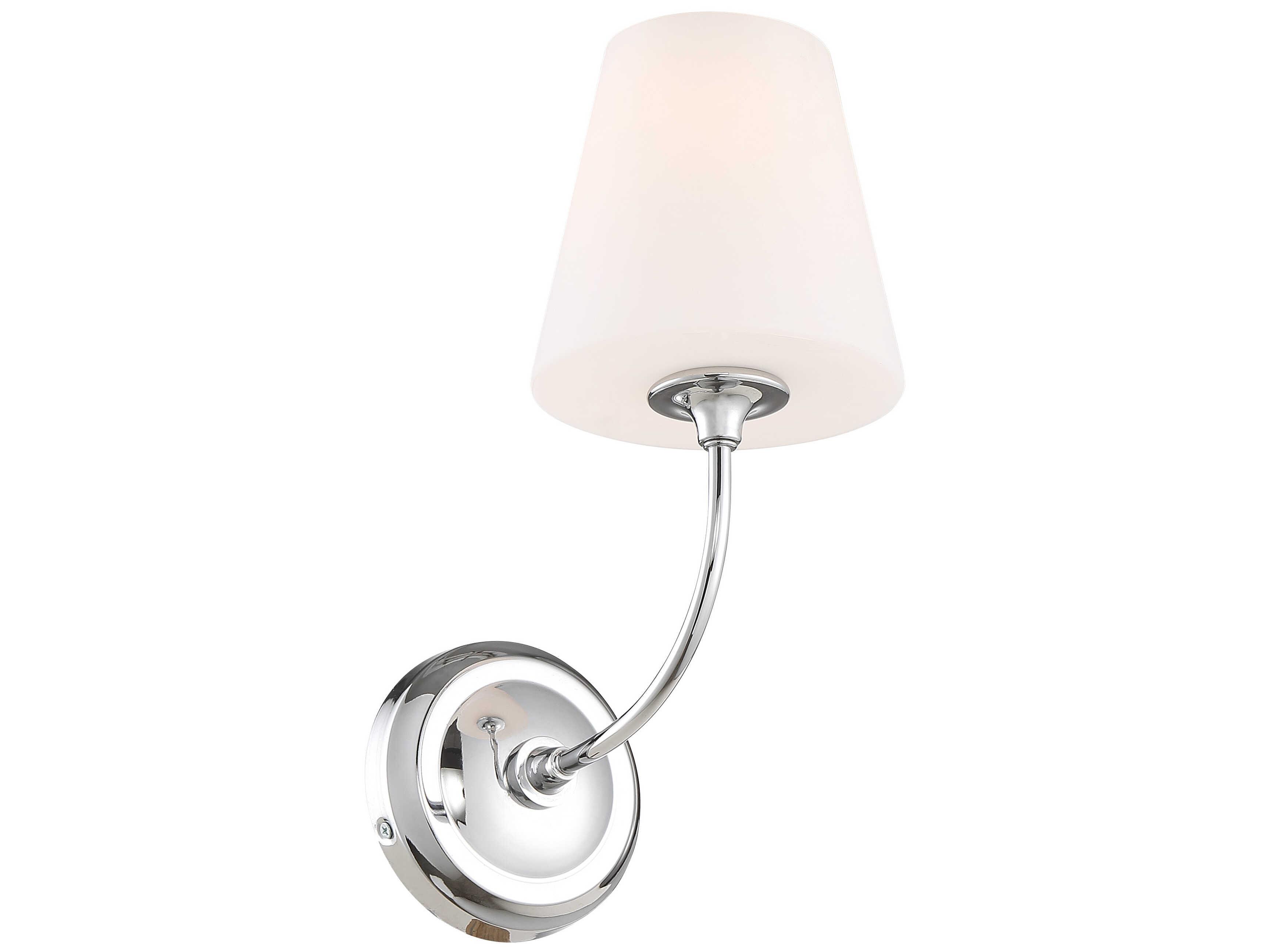 Crystorama Sylvan 1-Light Polished Chrome Glass Wall Sconce
