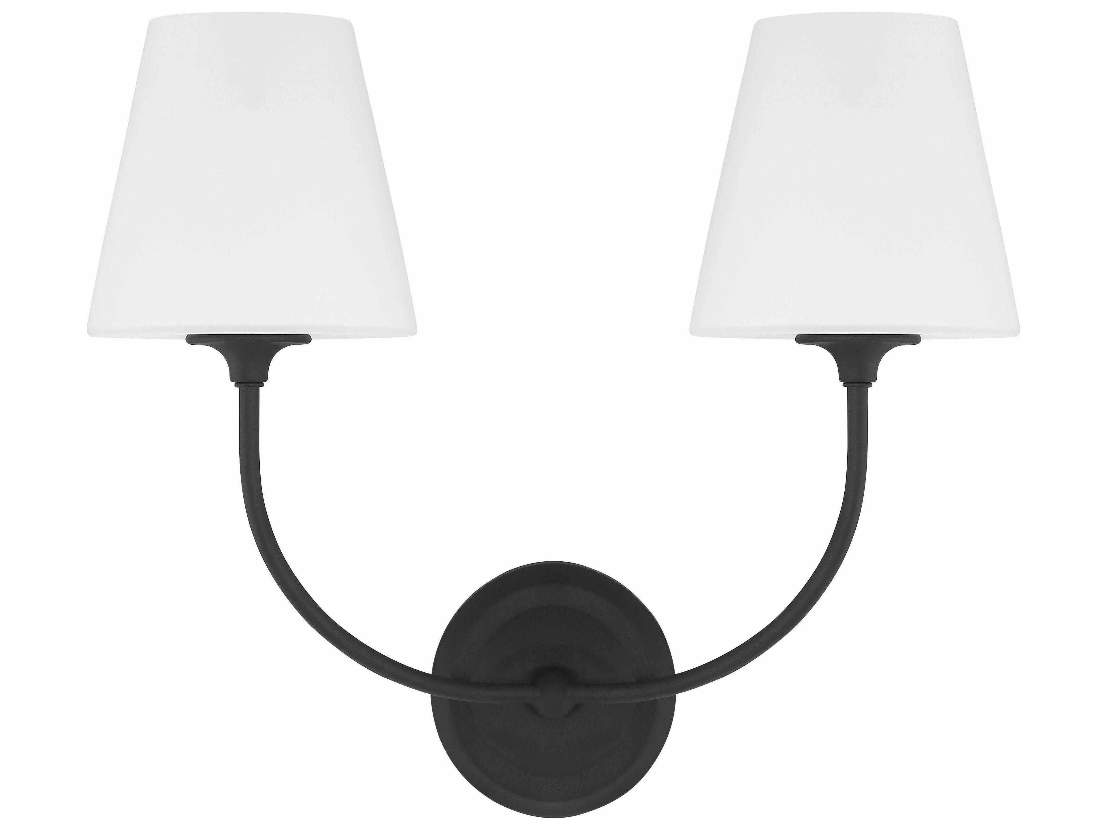 Crystorama Sylvan 2-Light Black Forged Glass Vanity Light