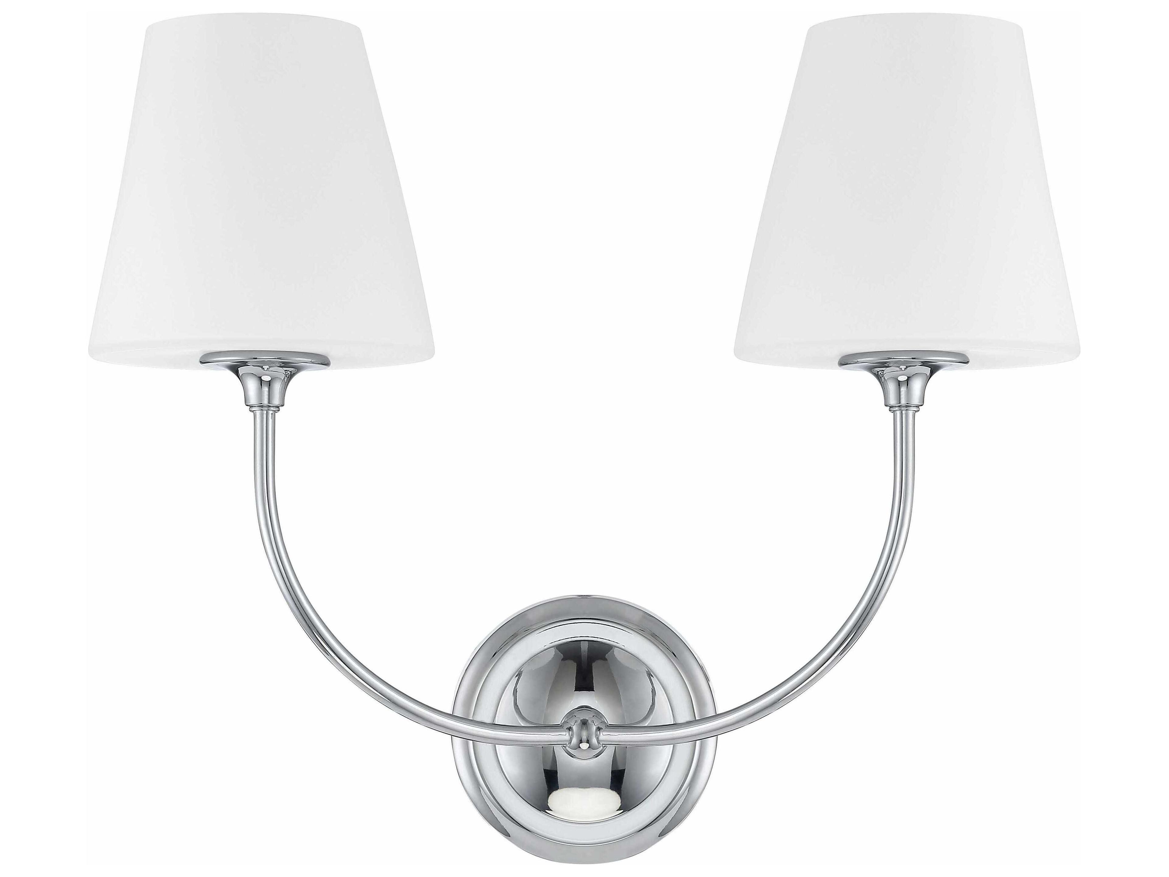 Crystorama Sylvan 2-Light Polished Chrome Glass Vanity Light