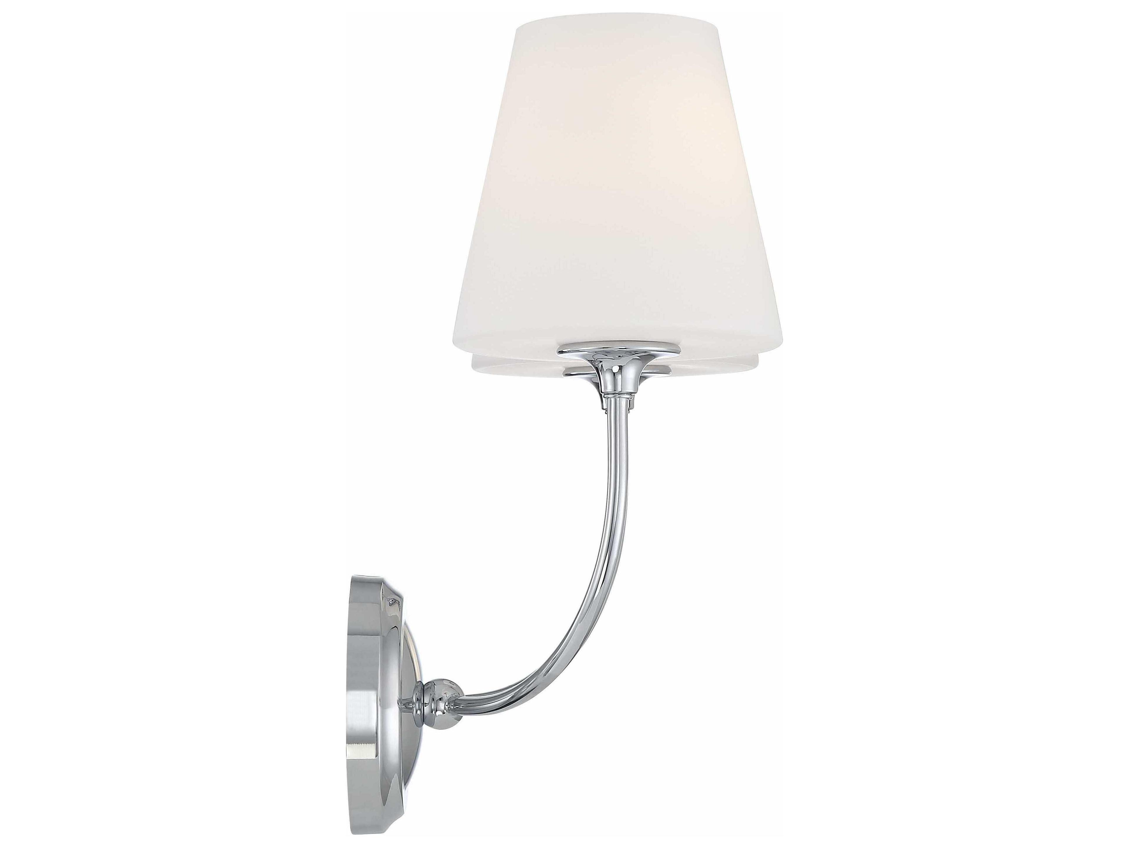 Crystorama Sylvan 2-Light Polished Chrome Glass Vanity Light