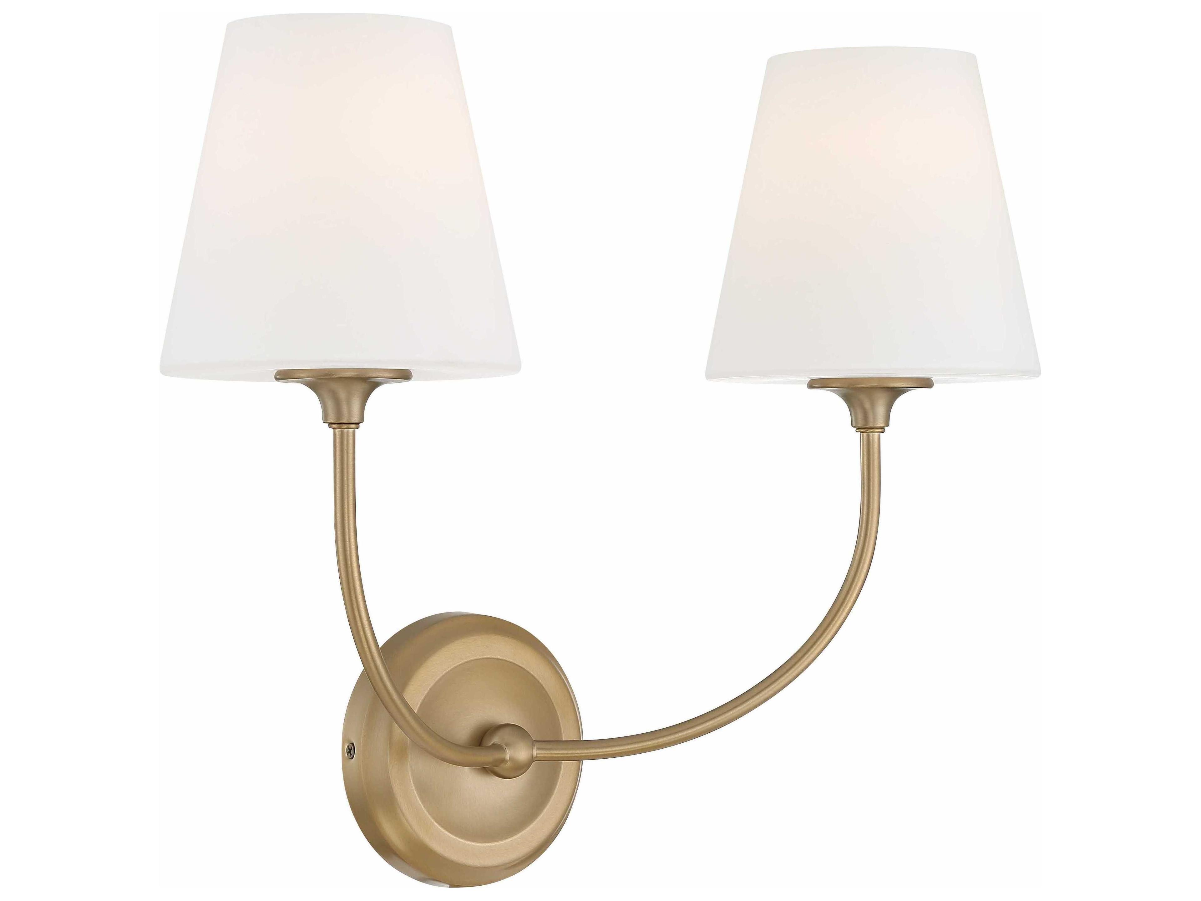 Crystorama Sylvan 2-Light Vibrant Gold Glass Vanity Light