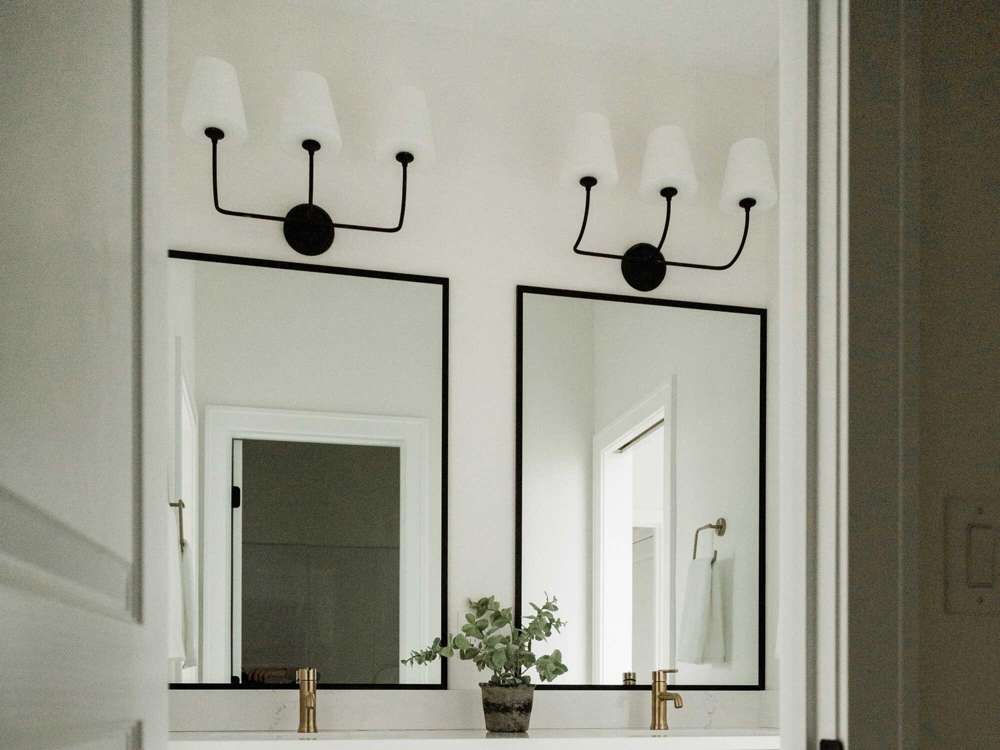 Crystorama Sylvan 3-Light Black Glass Vanity Light