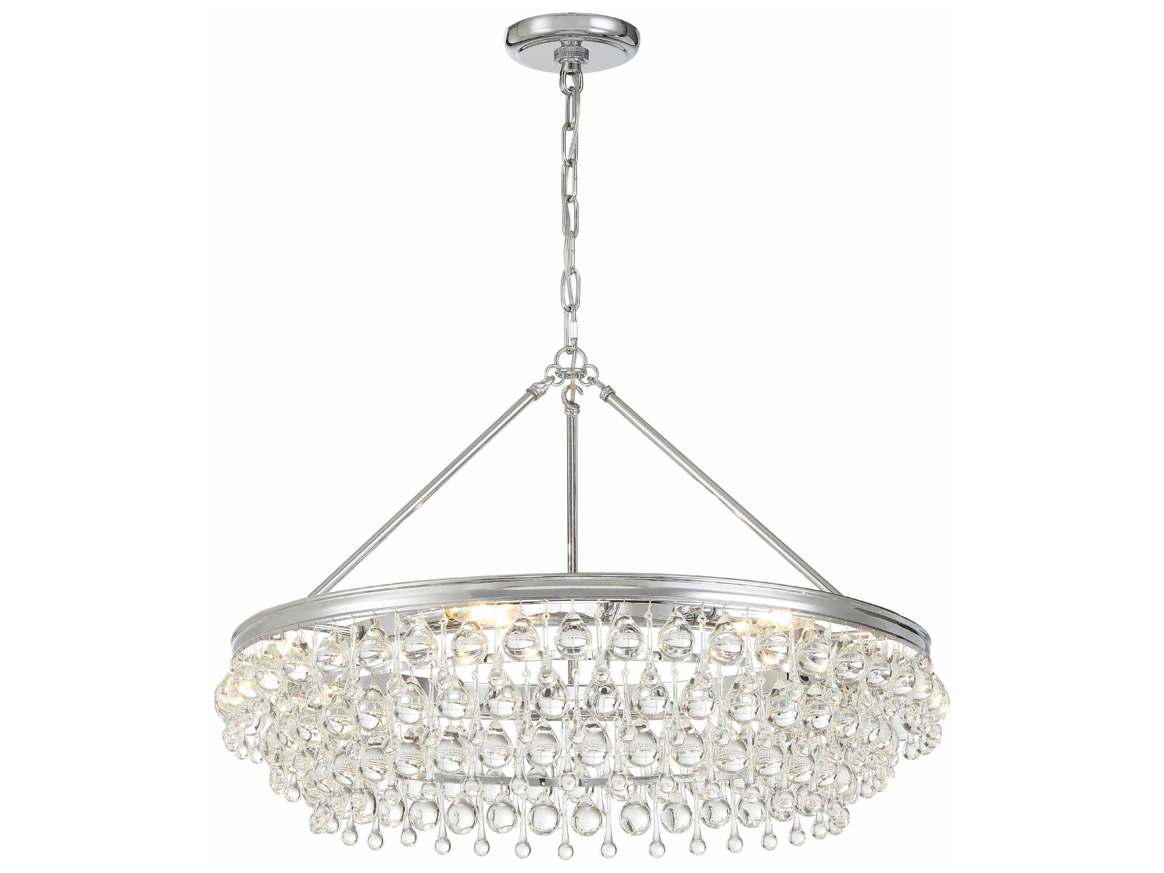 Crystorama Calypso 6-Light Polished Chrome Crystal Glass Chandelier