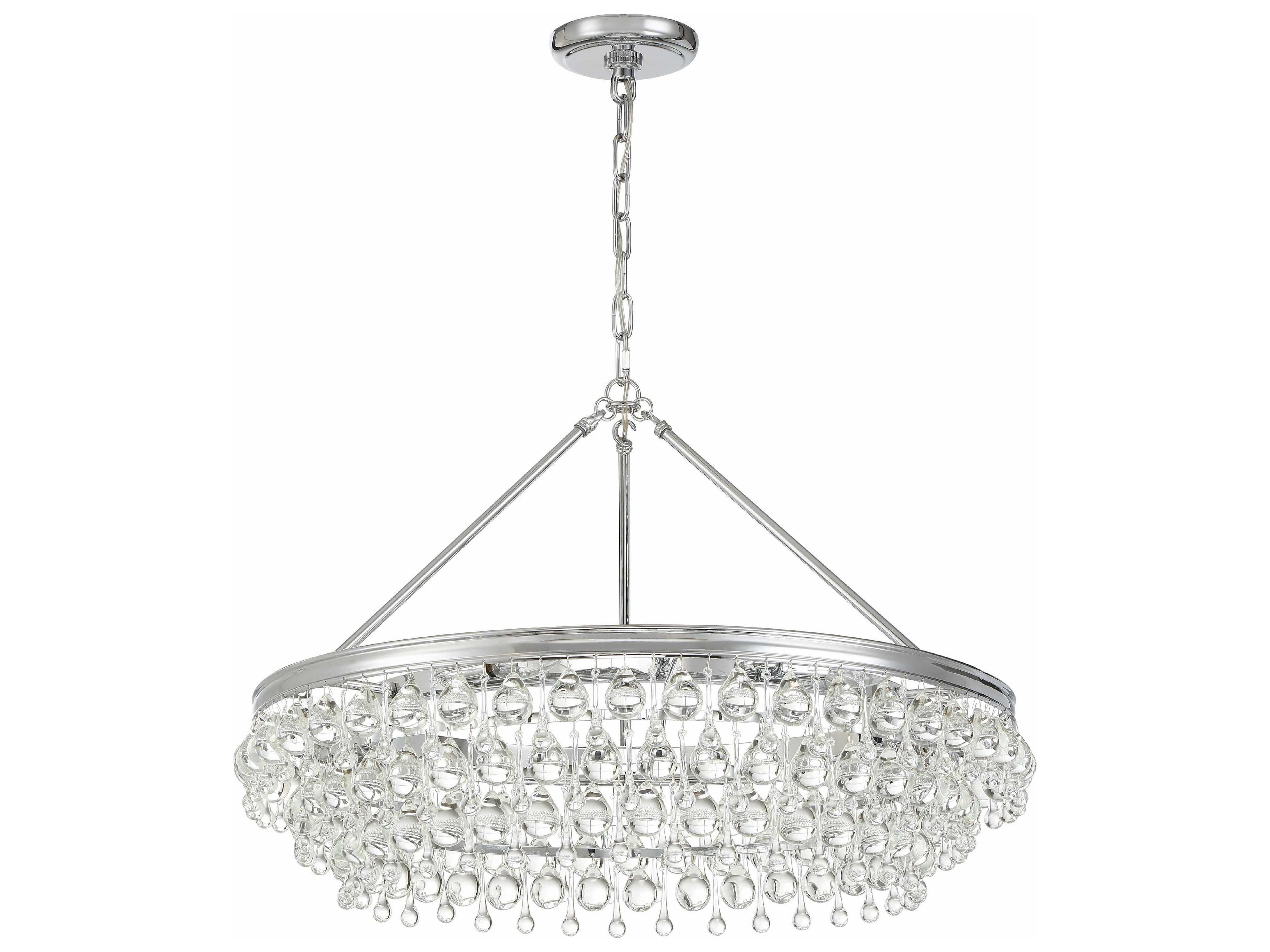 Crystorama Calypso 6-Light Polished Chrome Crystal Glass Chandelier
