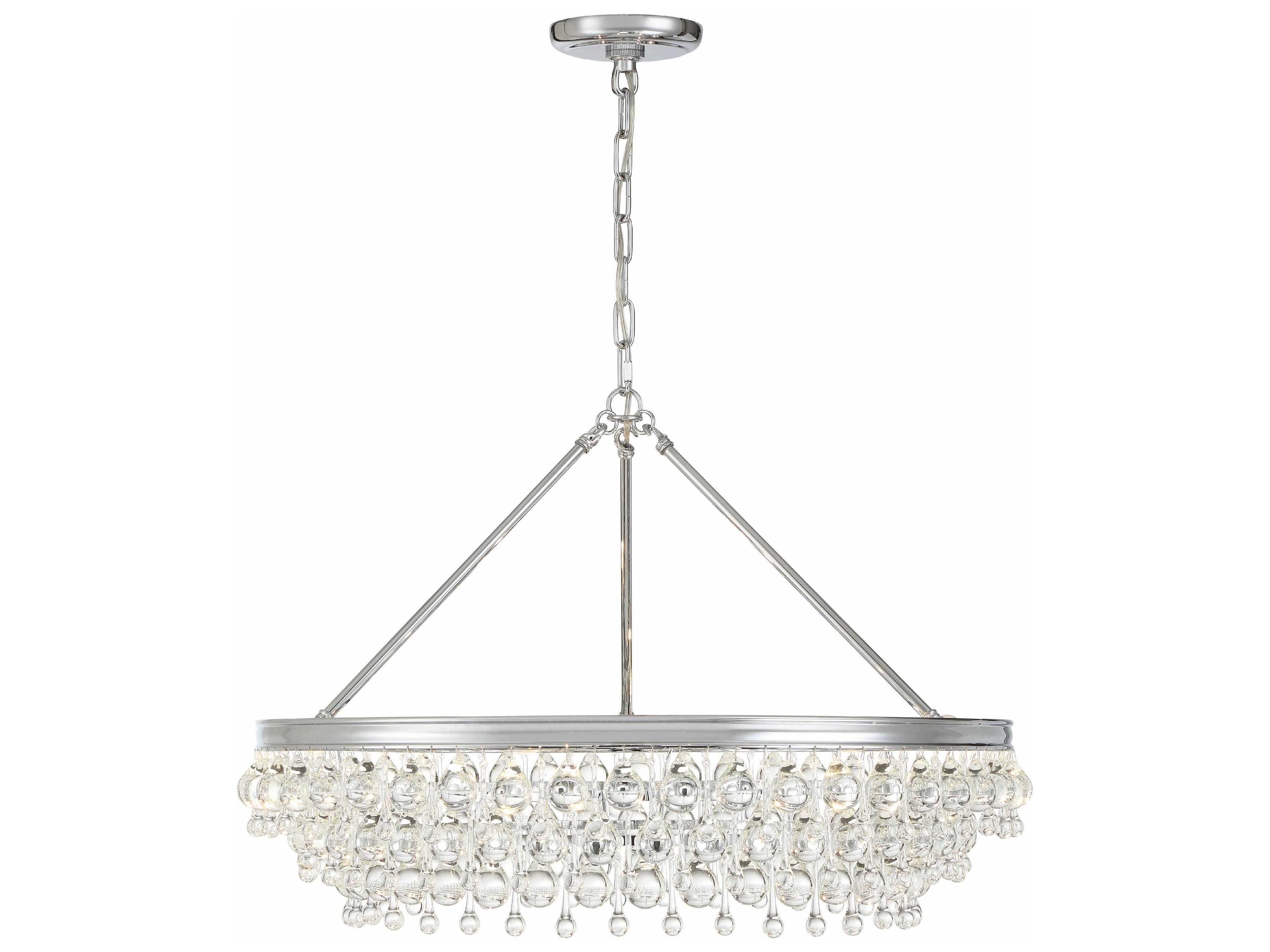 Crystorama Calypso 6-Light Polished Chrome Crystal Glass Chandelier