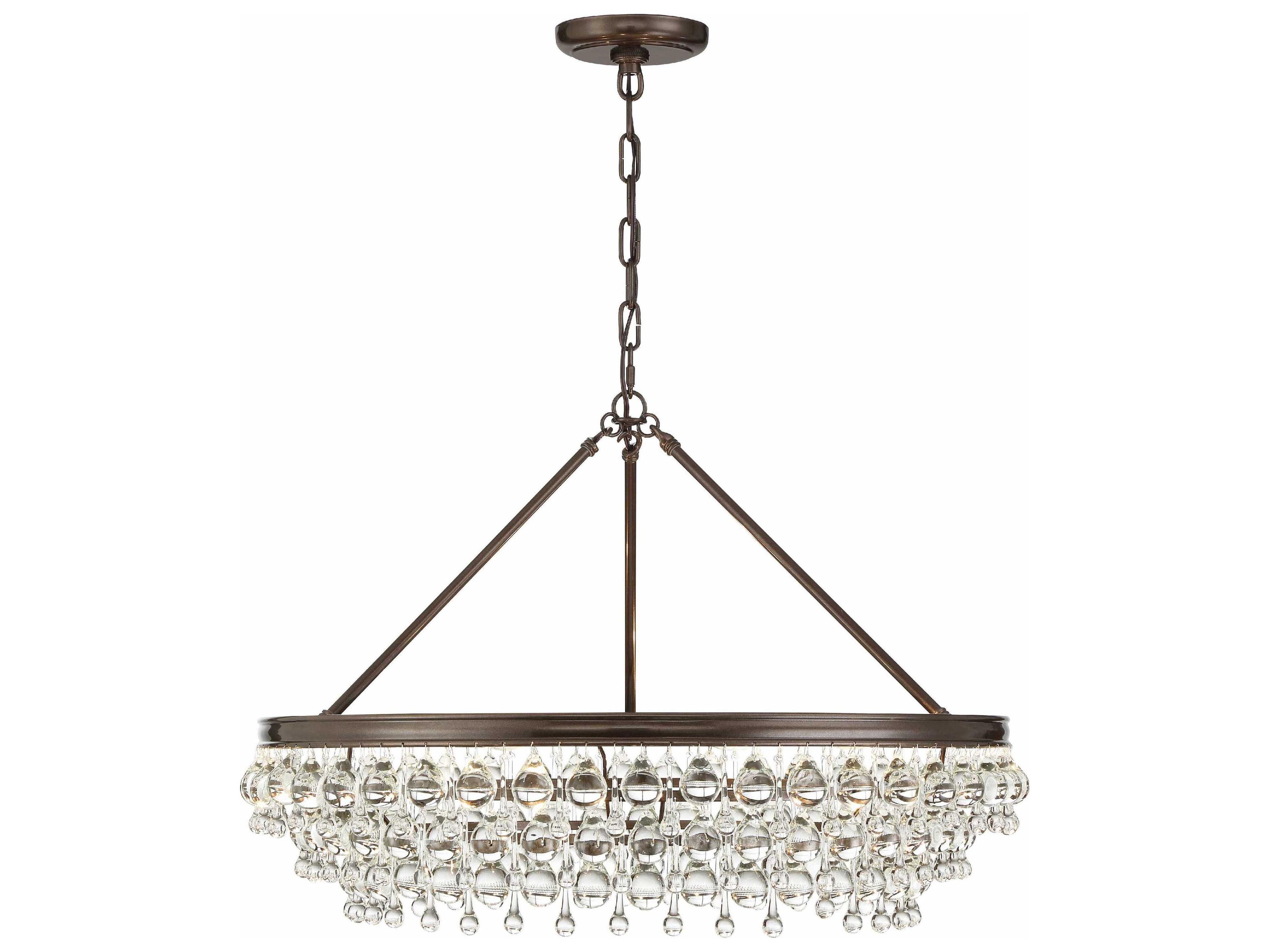Crystorama Calypso 6-Light Vibrant Bronze Crystal Glass Chandelier