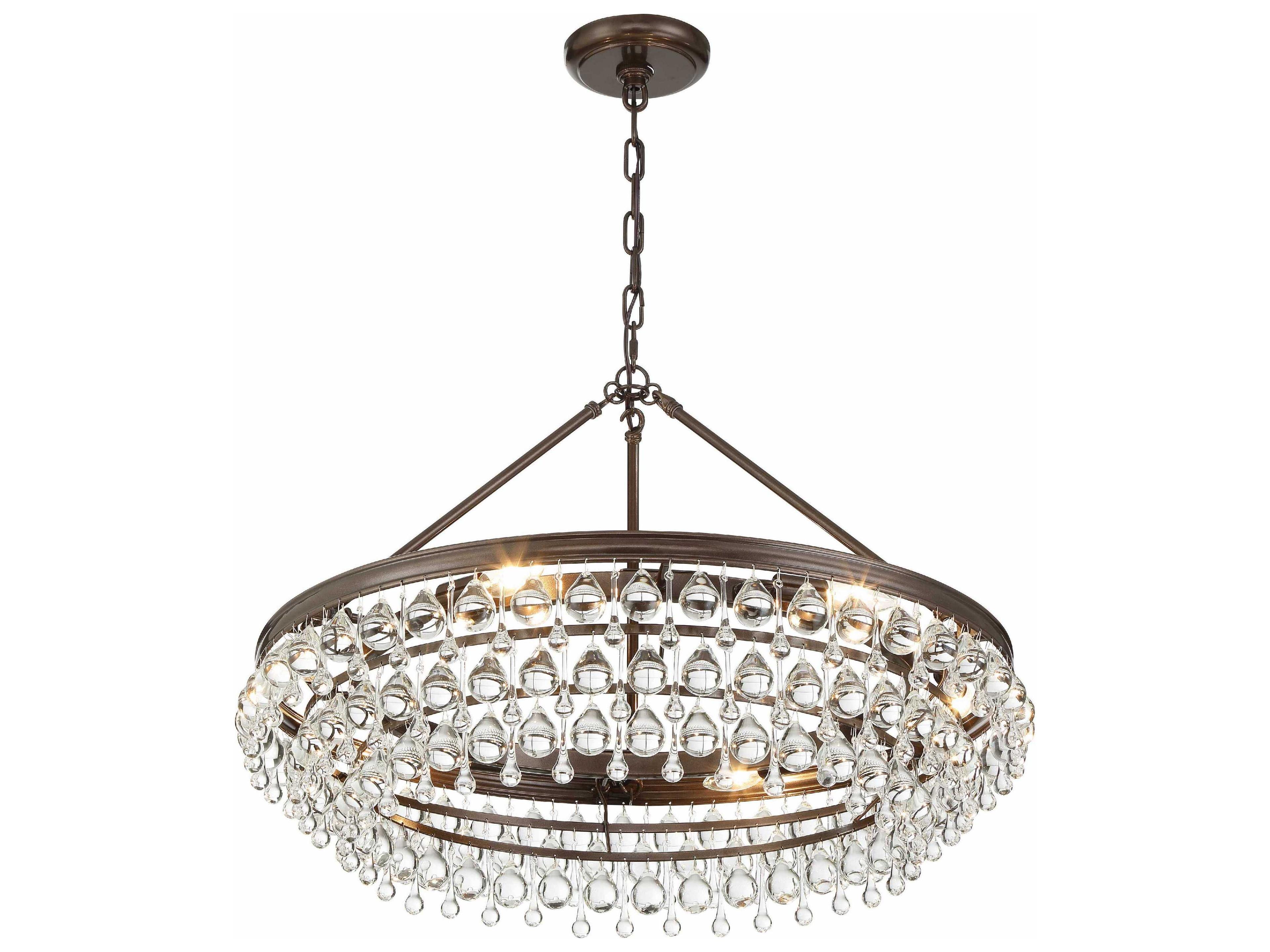 Crystorama Calypso 6-Light Vibrant Bronze Crystal Glass Chandelier