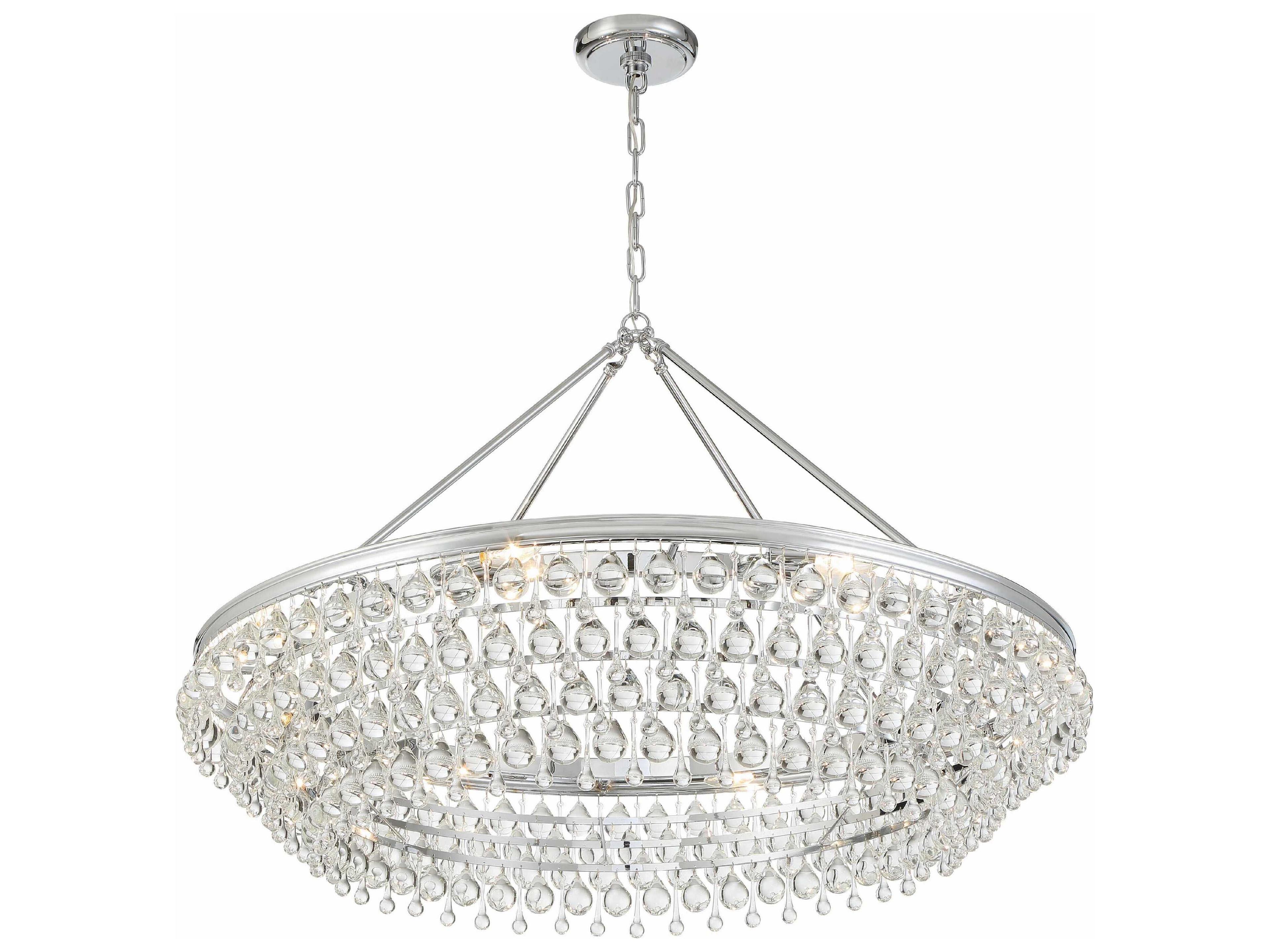 Crystorama Calypso 8-Light Polished Chrome Glass Candelabra Chandelier