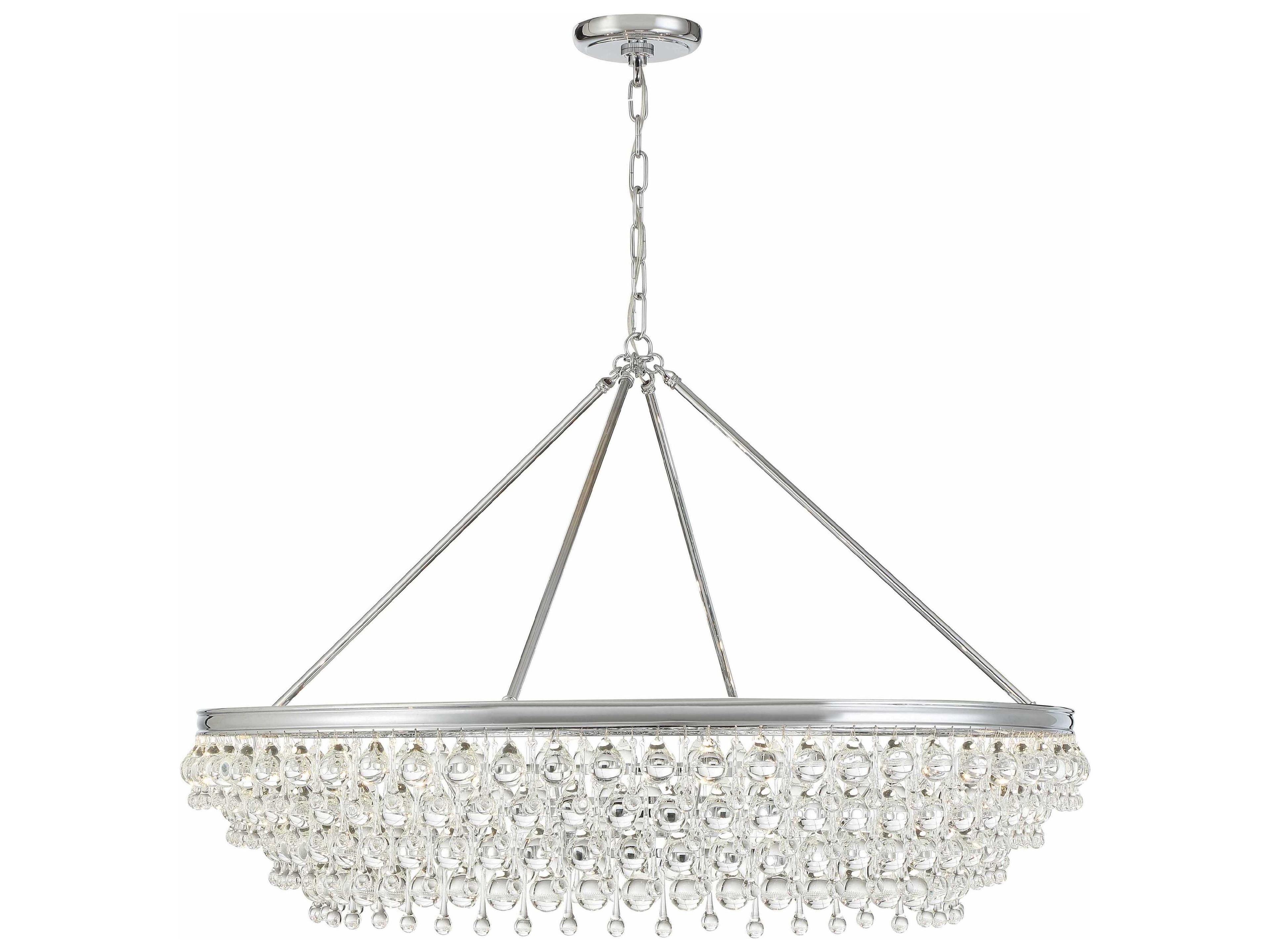 Crystorama Calypso 8-Light Polished Chrome Glass Candelabra Chandelier