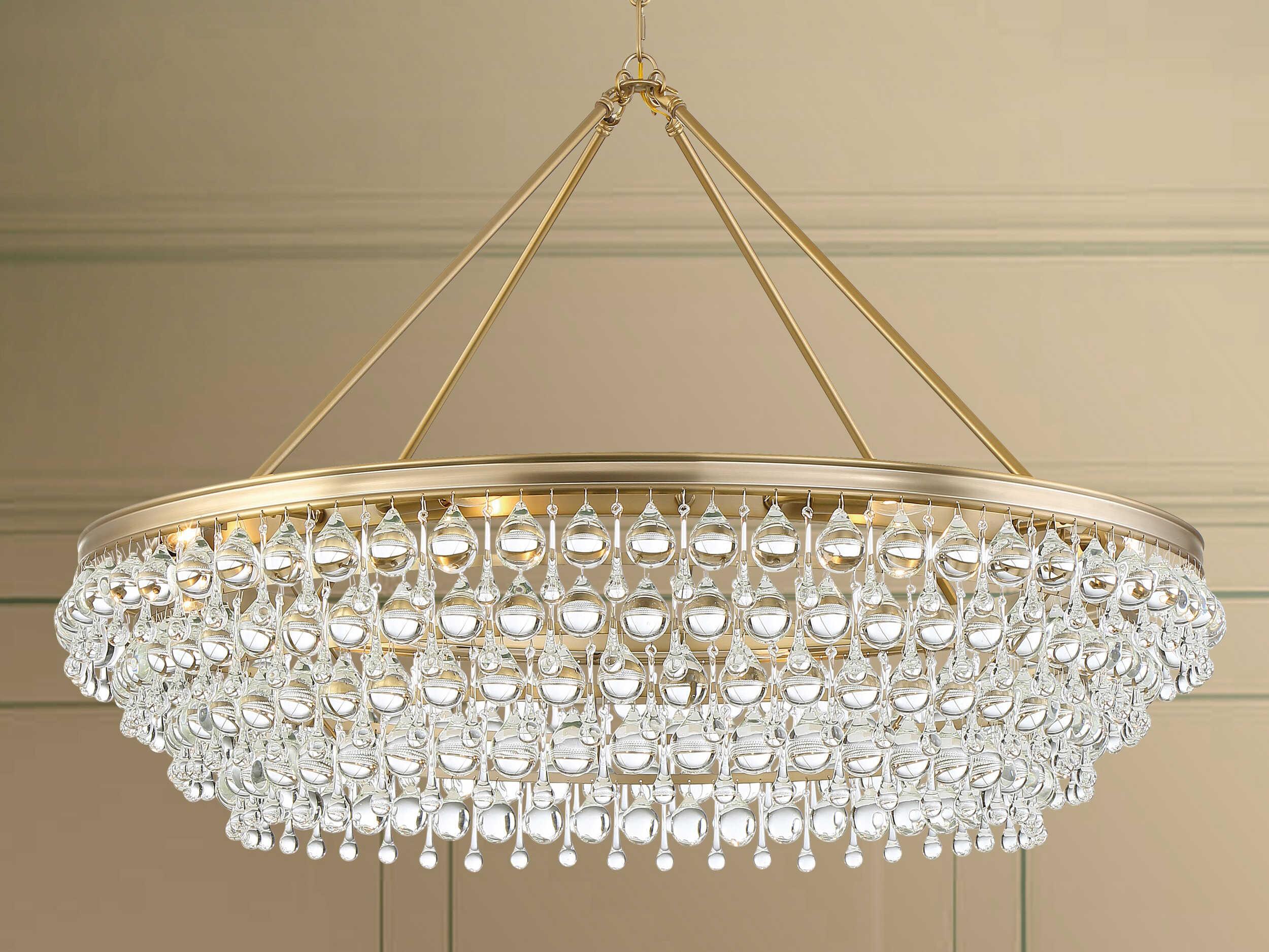 Crystorama Calypso 8-Light Vibrant Gold Glass Candelabra Tiered Chandelier