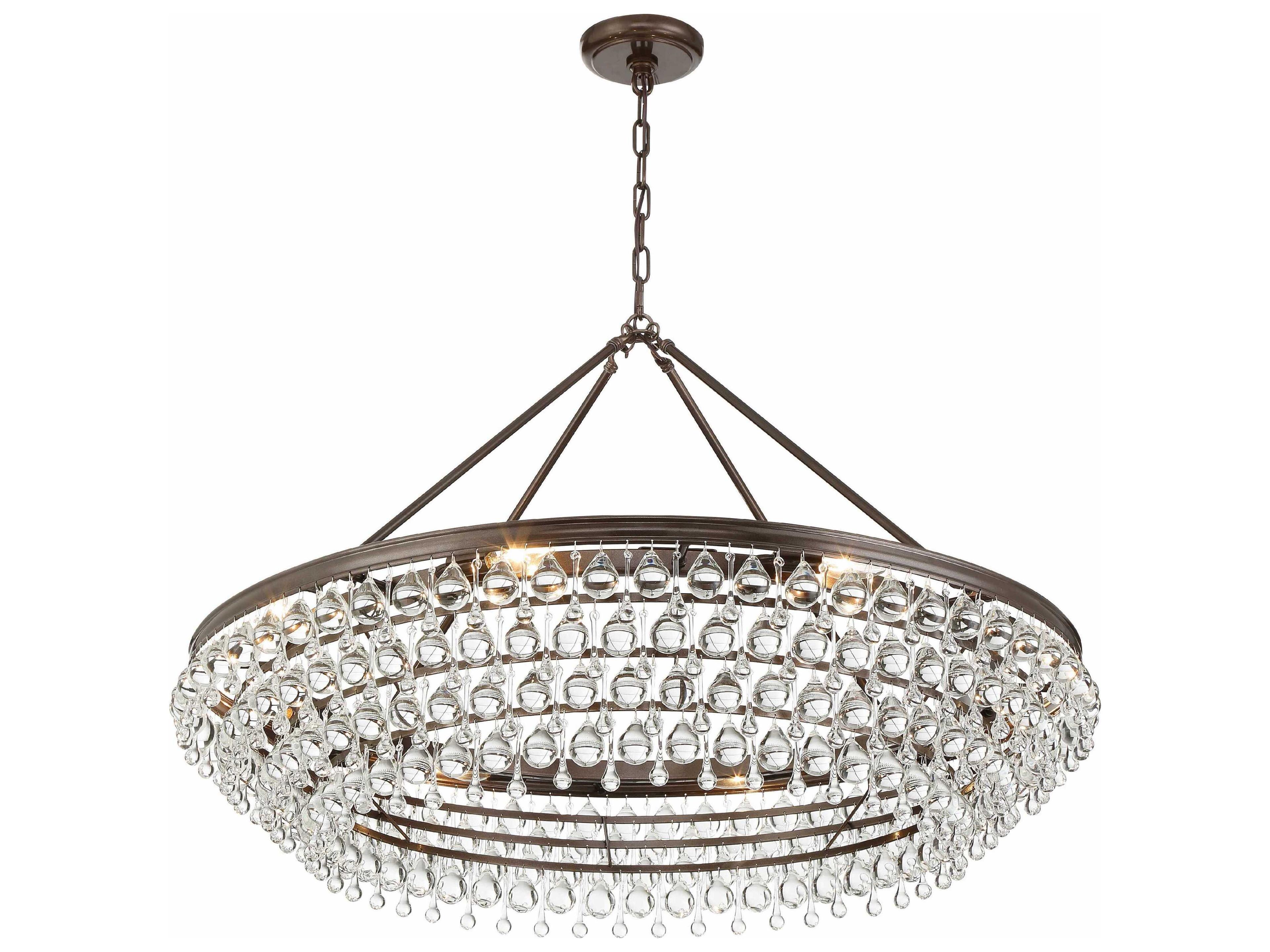 Crystorama Calypso 8-Light Vibrant Bronze Crystal Glass Chandelier