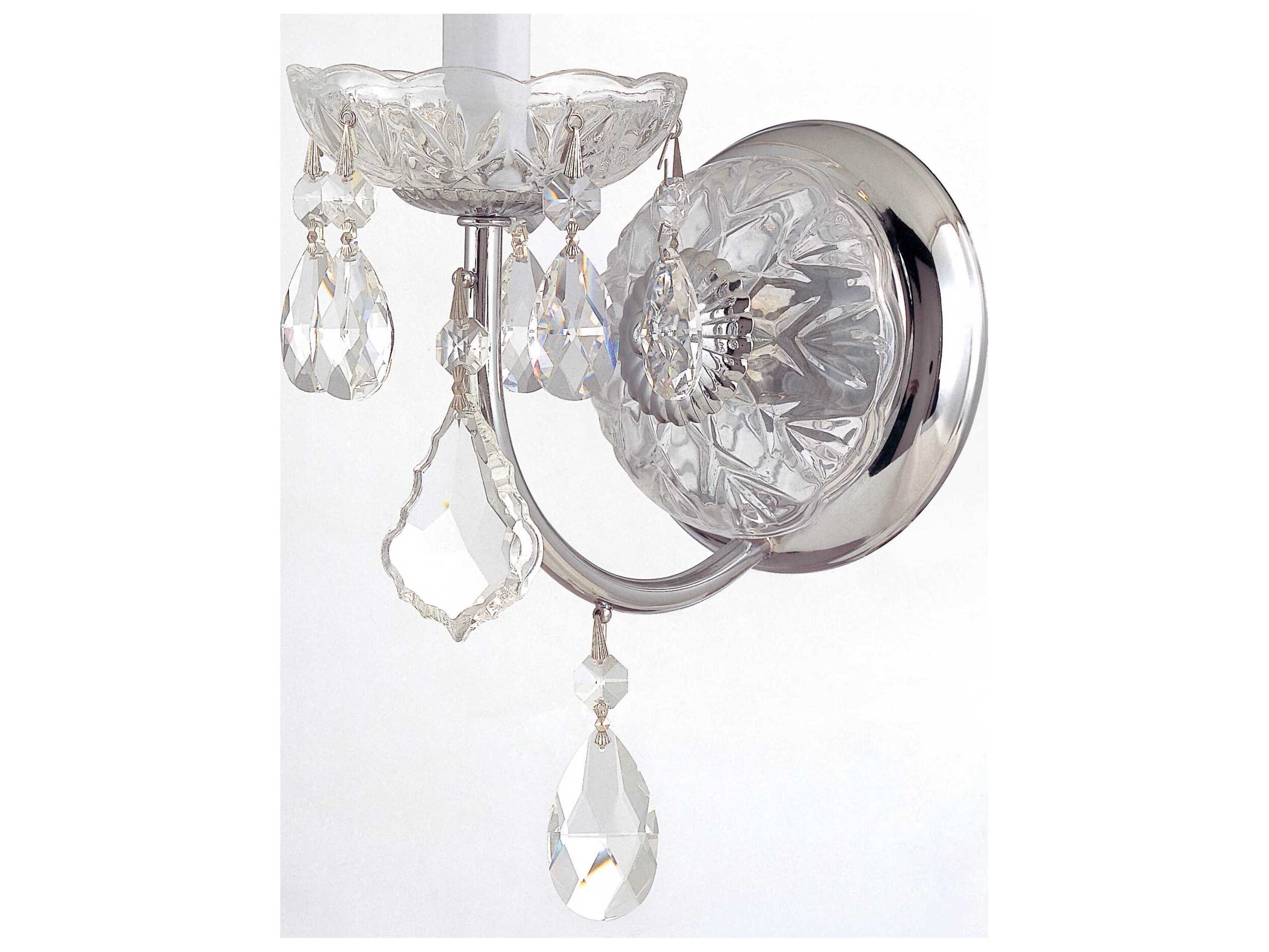 Crystorama Imperial 1-Light Polished Chrome Crystal Wall Sconce
