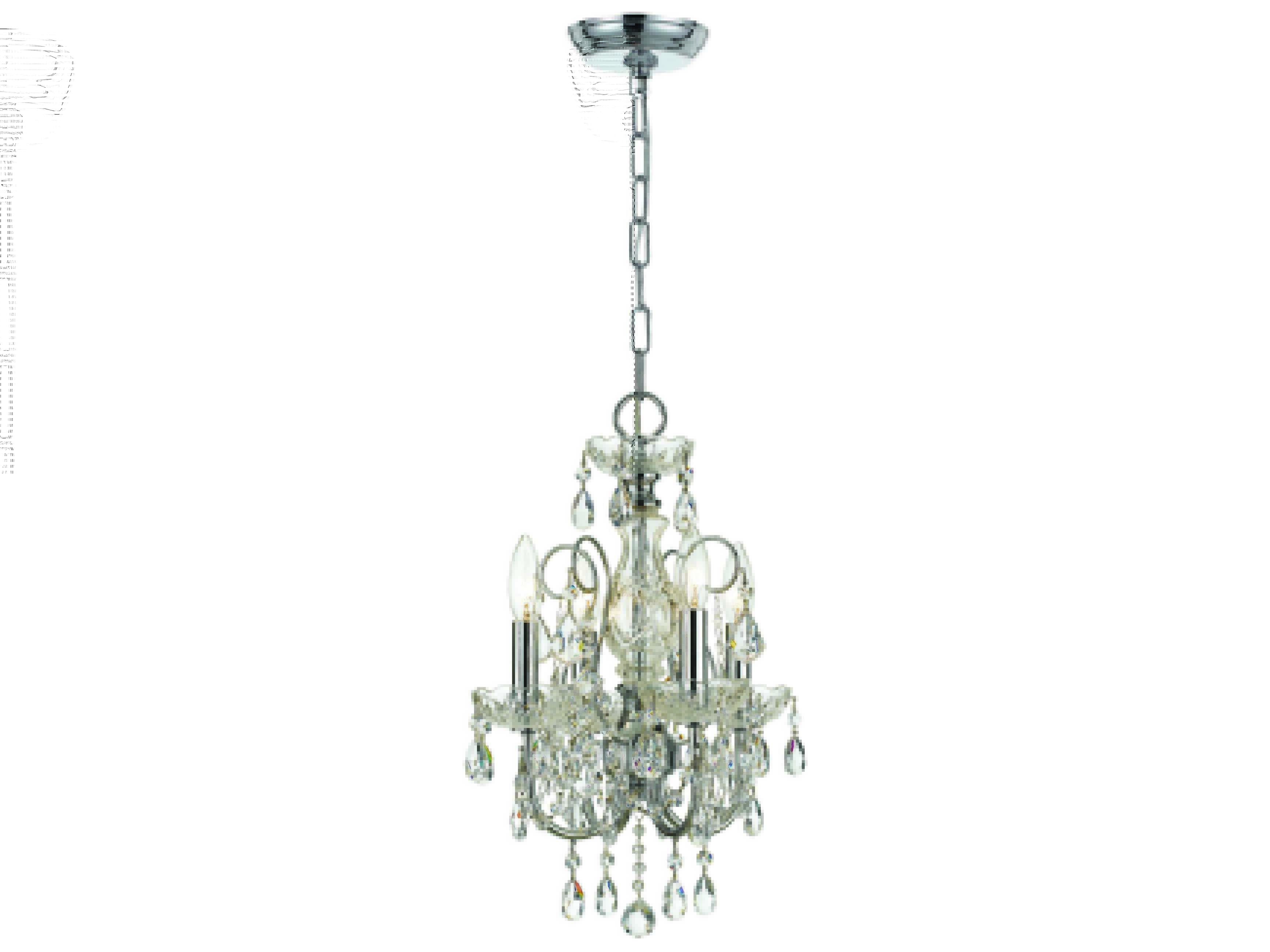 Crystorama Imperial 4-Light Polished Chrome Crystal Candelabra Chandelier
