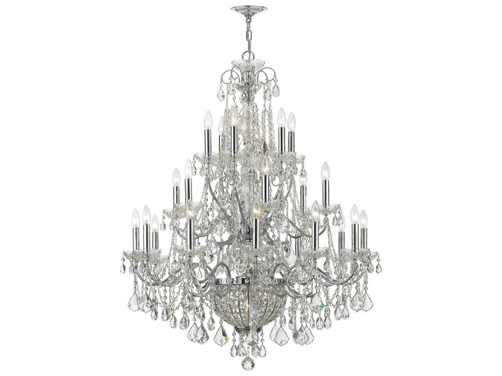 Crystorama Imperial 26-Light Polished Chrome Crystal Candelabra Chandelier