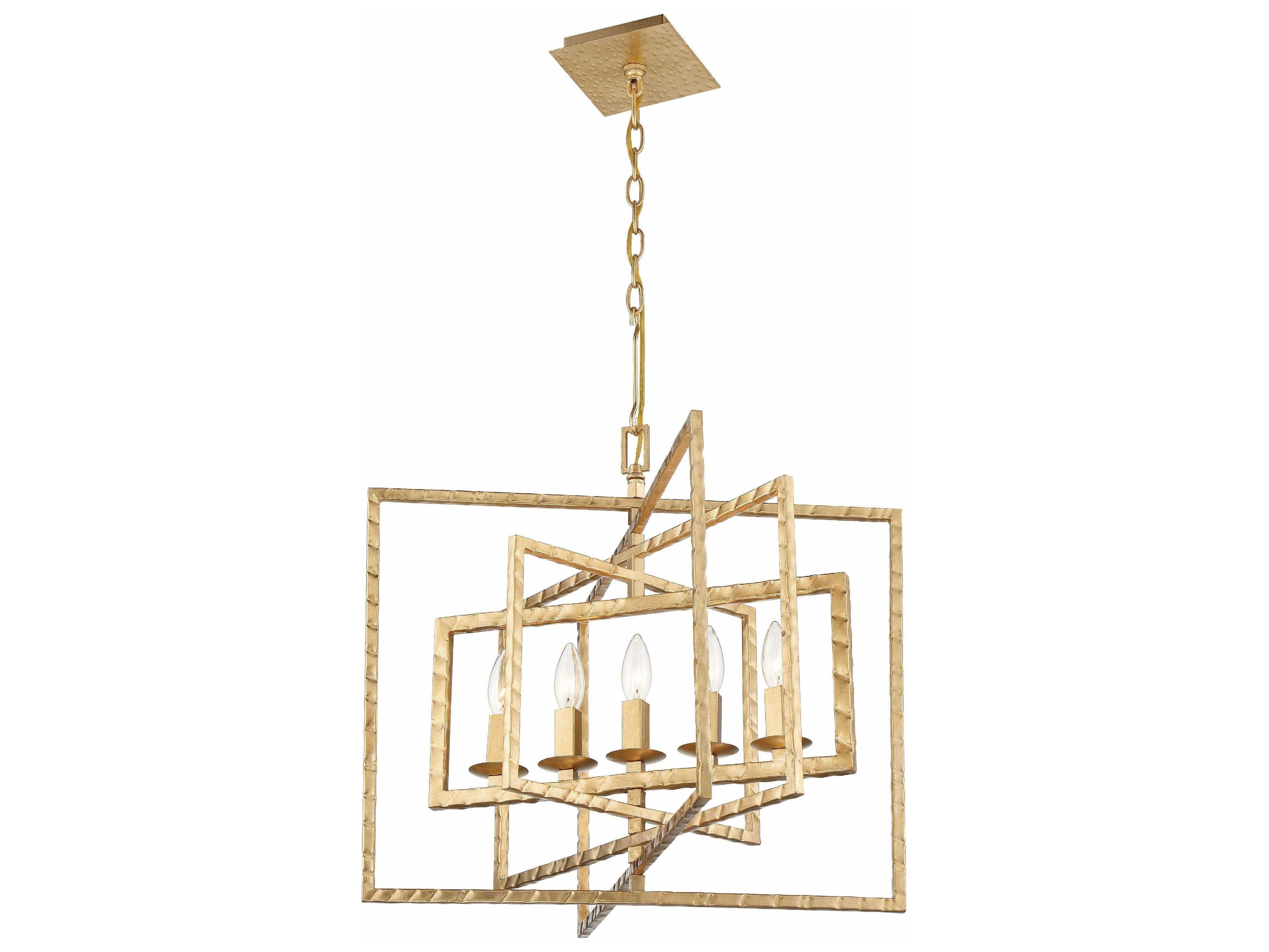 Crystorama Capri 5-Light Antique Gold Candelabra Chandelier