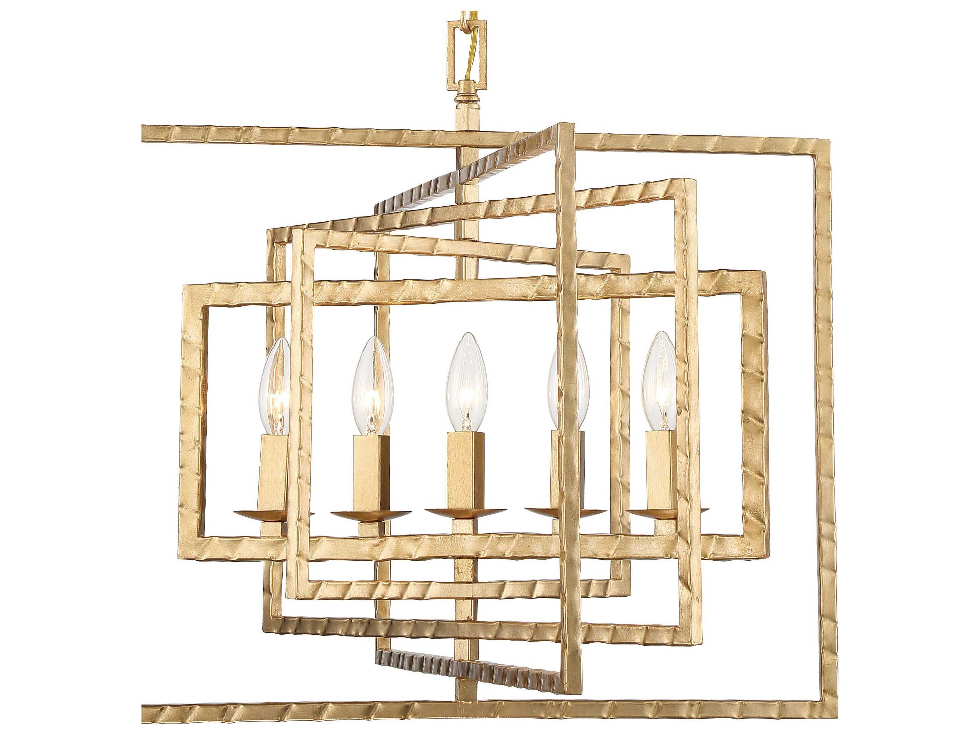 Crystorama Capri 5-Light Antique Gold Candelabra Chandelier
