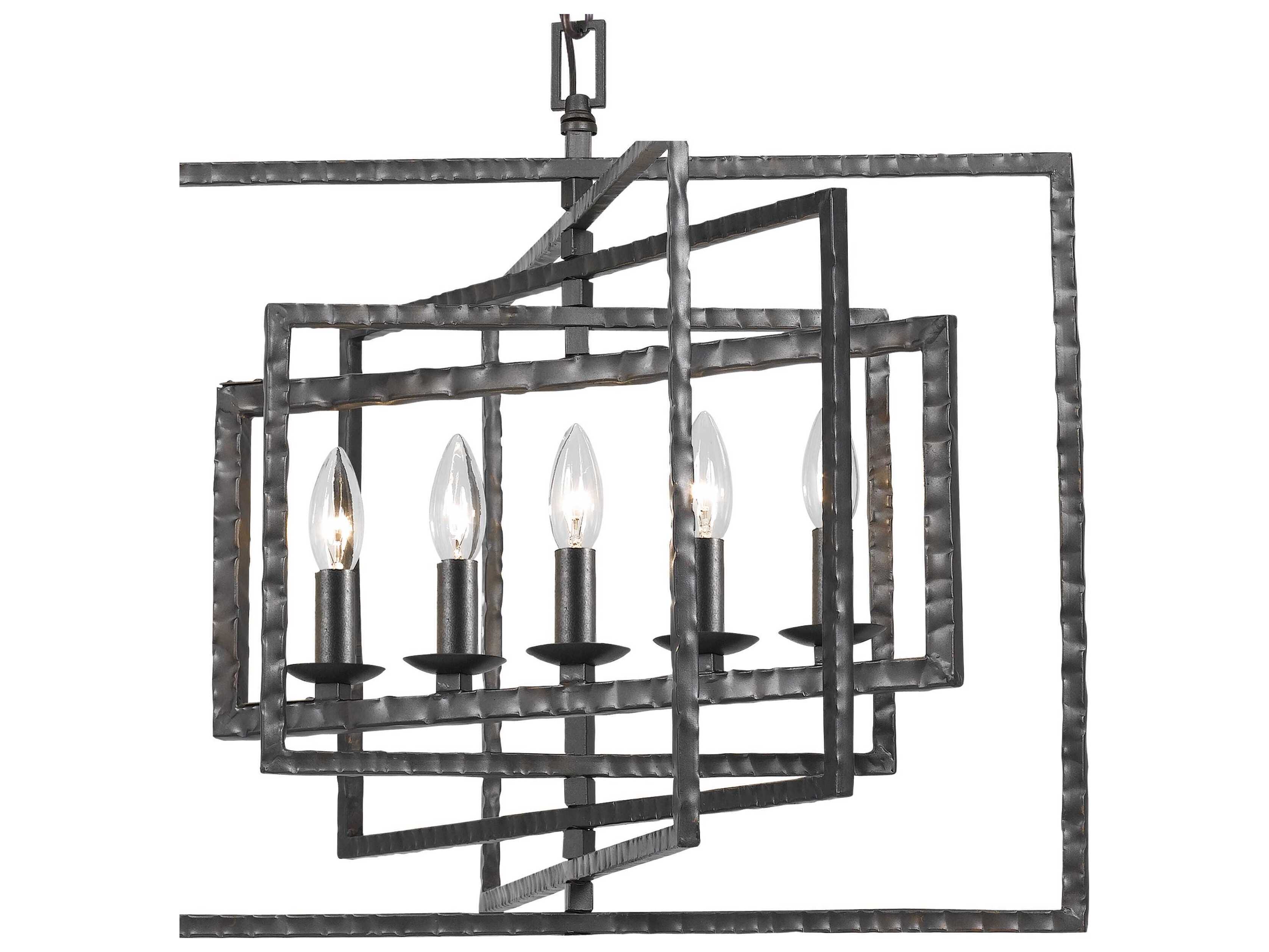 Crystorama Capri 5-Light Raw Steel Candelabra Chandelier
