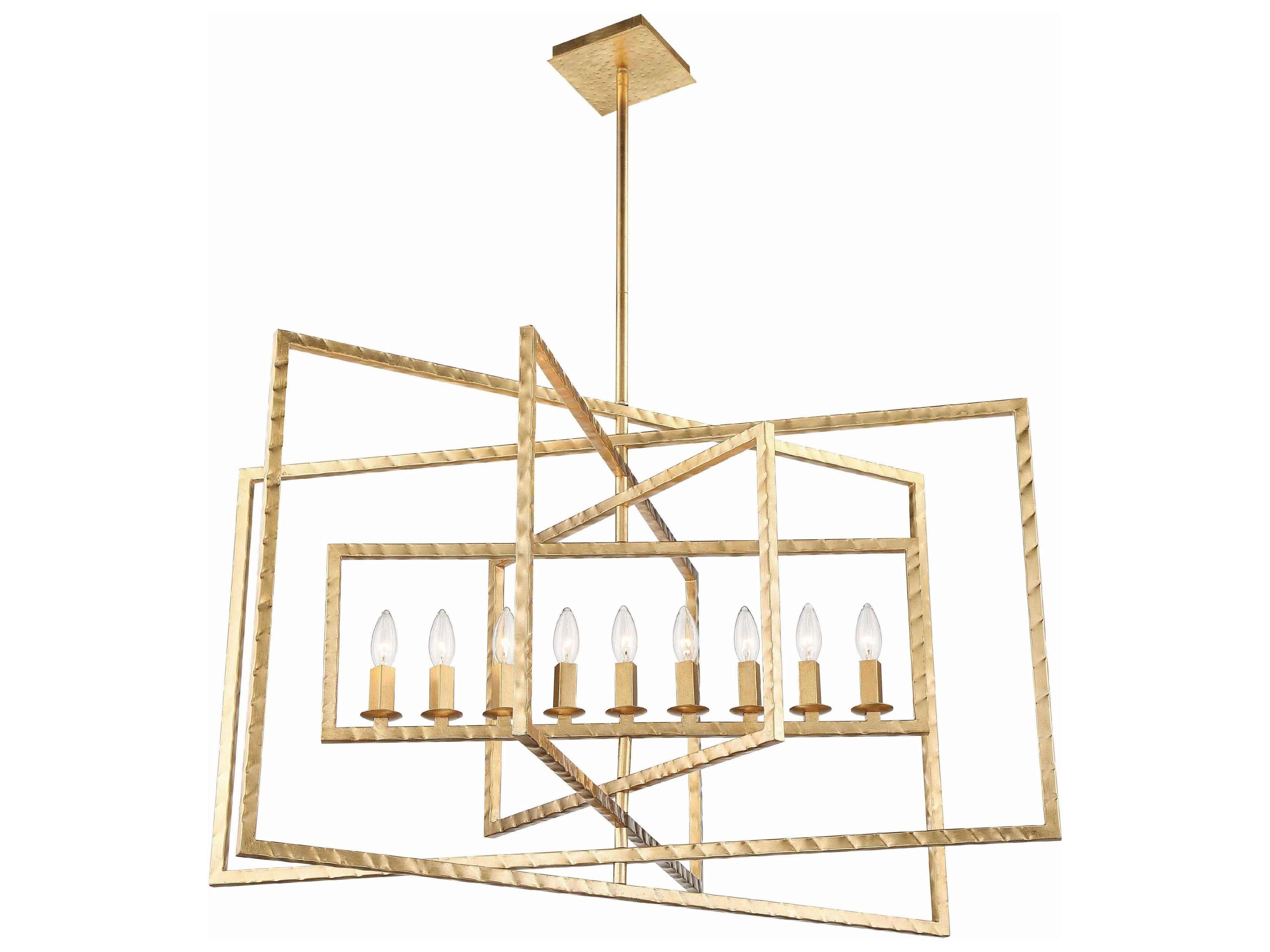 Crystorama Capri 9-Light Antique Gold Candelabra Chandelier