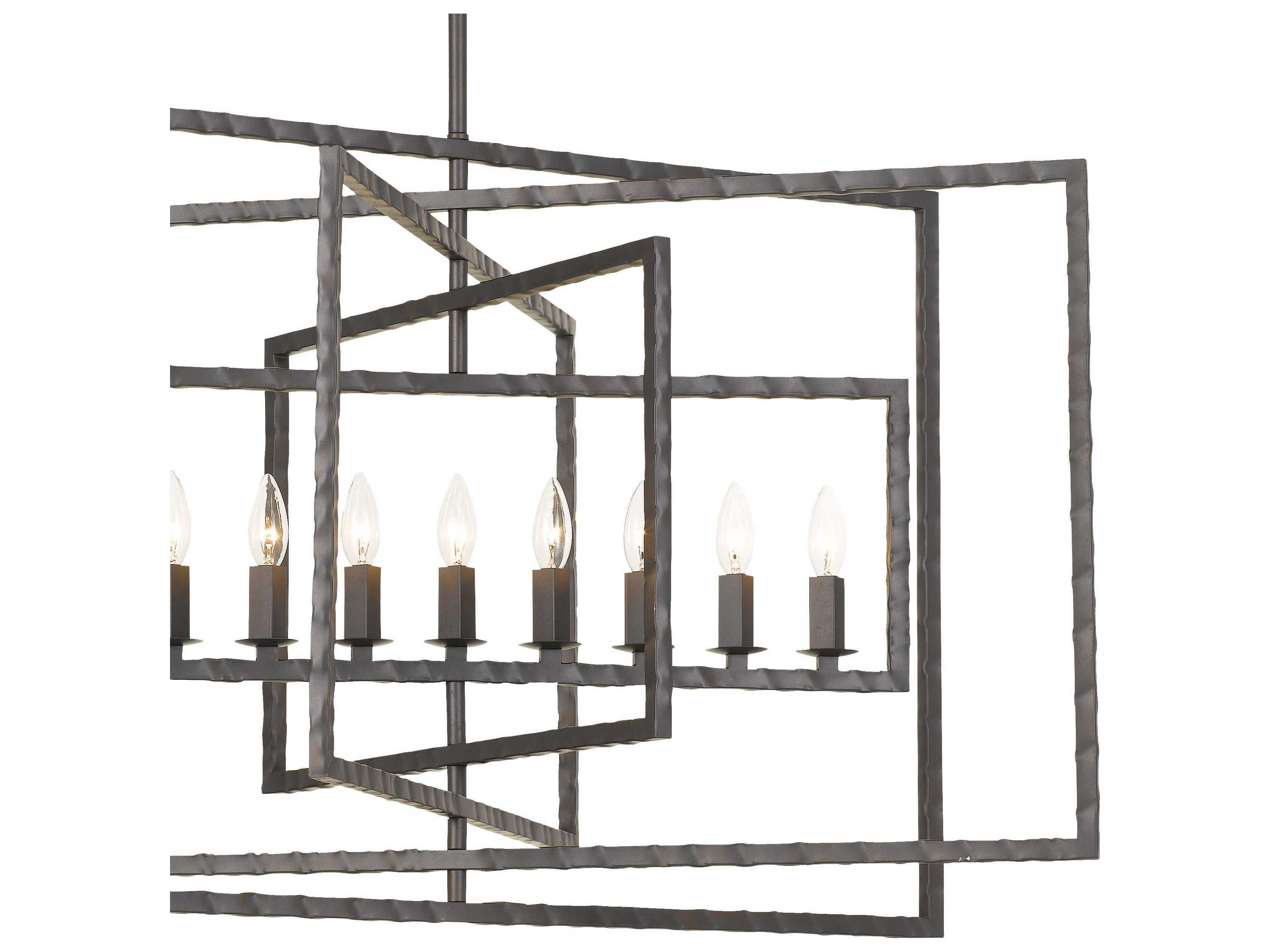 Crystorama Capri 9-Light Raw Steel Candelabra Chandelier