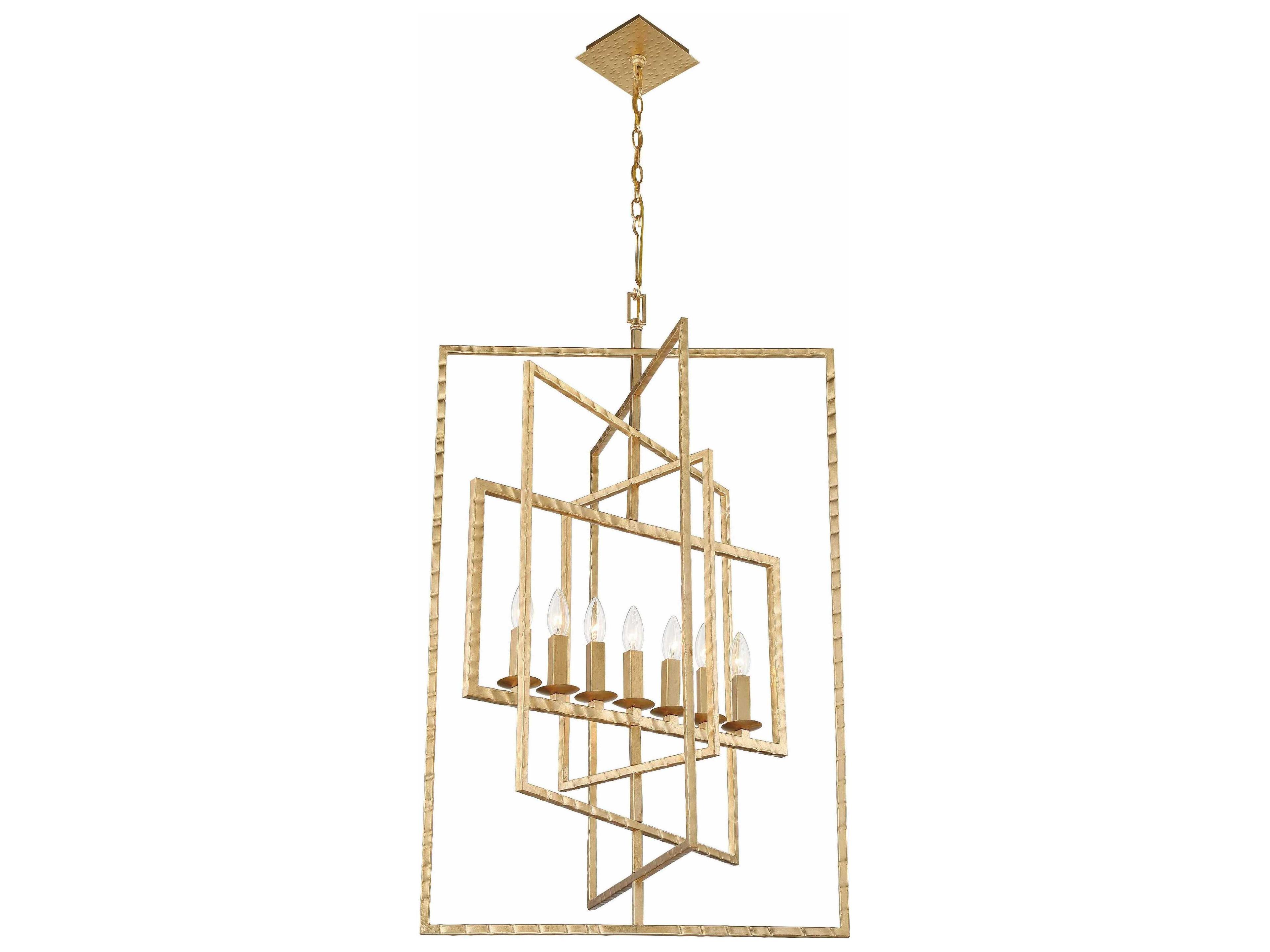 Crystorama Capri 7-Light Antique Gold Candelabra Chandelier