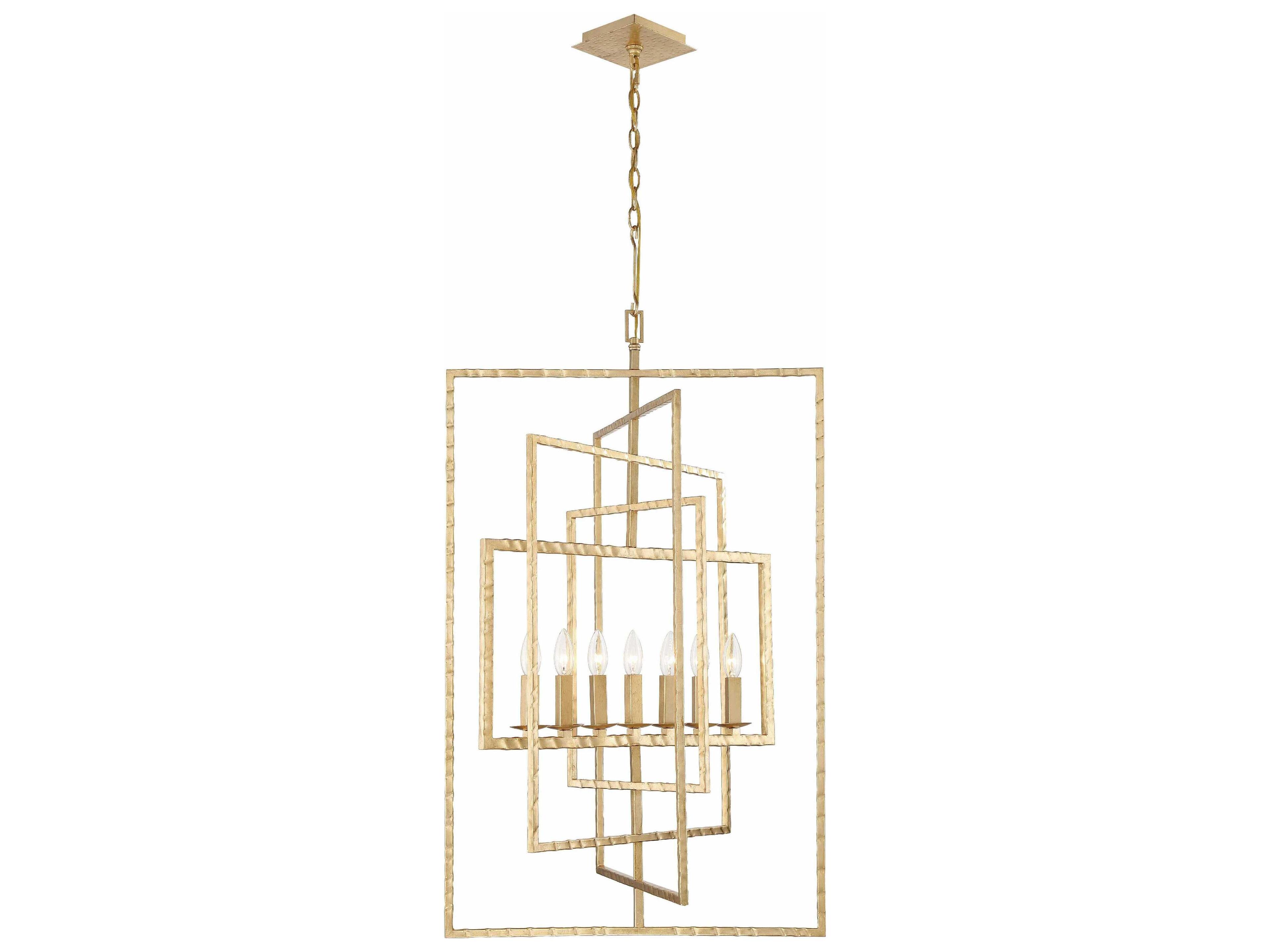 Crystorama Capri 7-Light Antique Gold Candelabra Chandelier