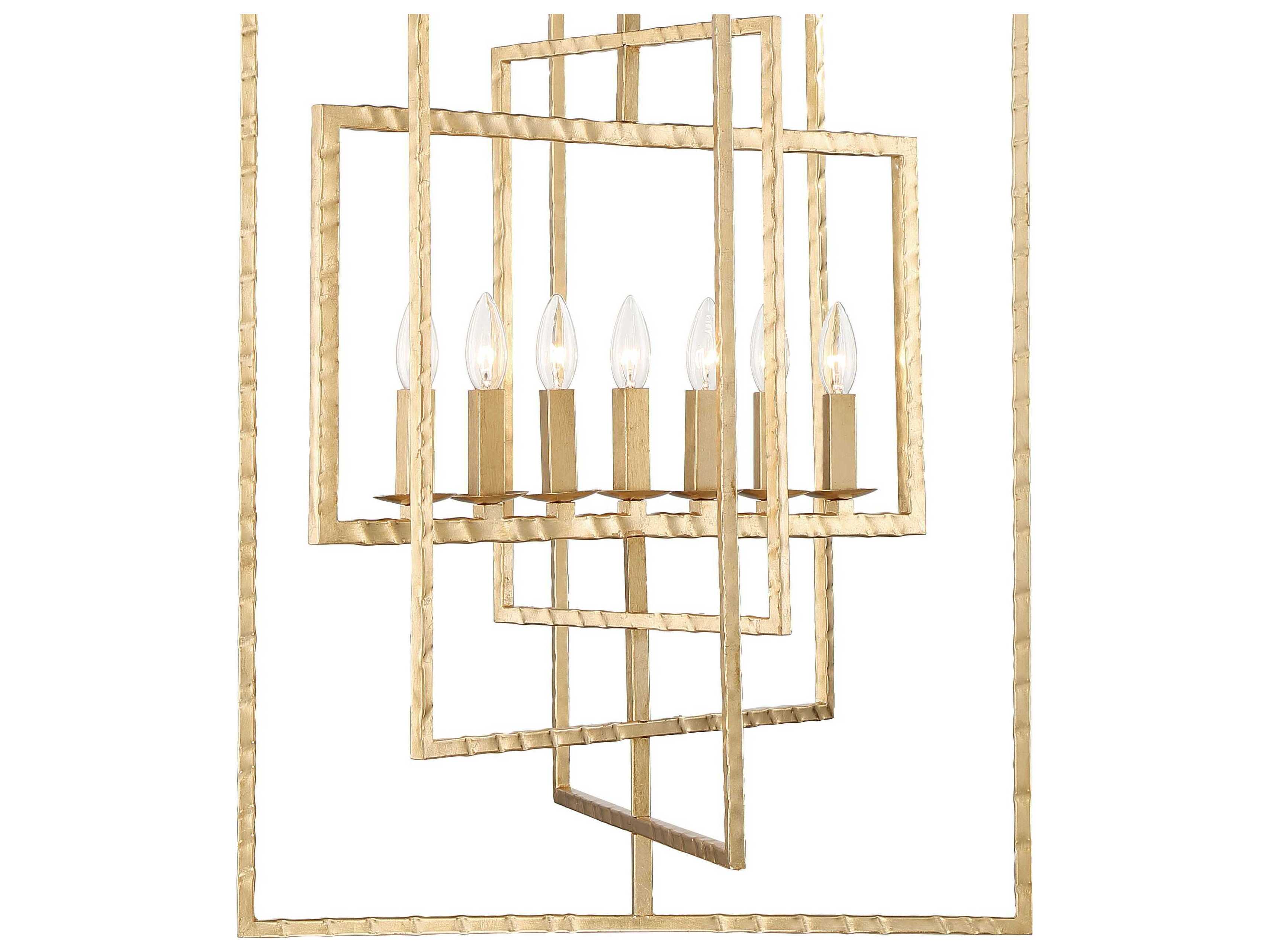 Crystorama Capri 7-Light Antique Gold Candelabra Chandelier