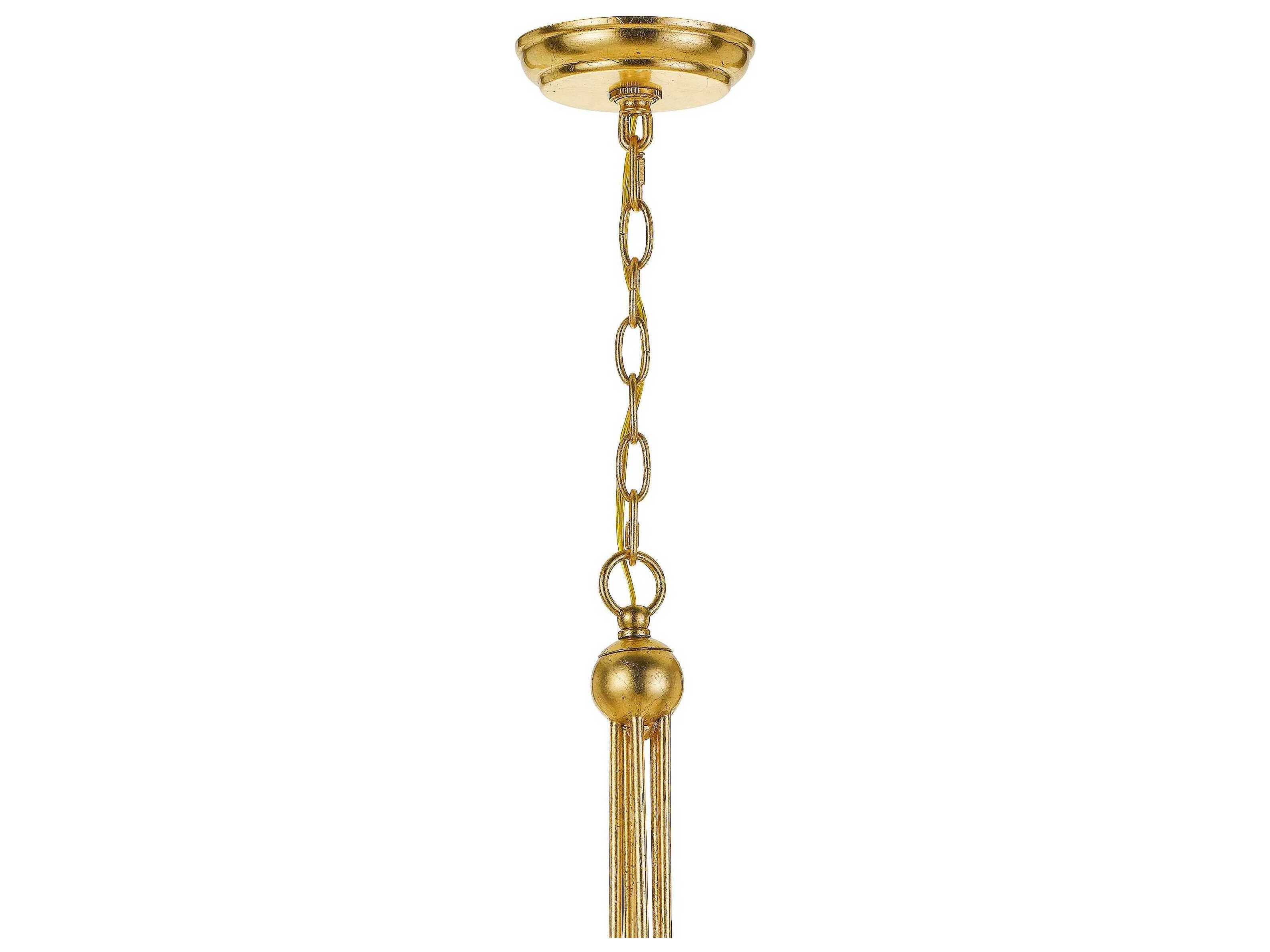 Crystorama Metro 5-Light Antique Gold Crystal Candelabra Chandelier