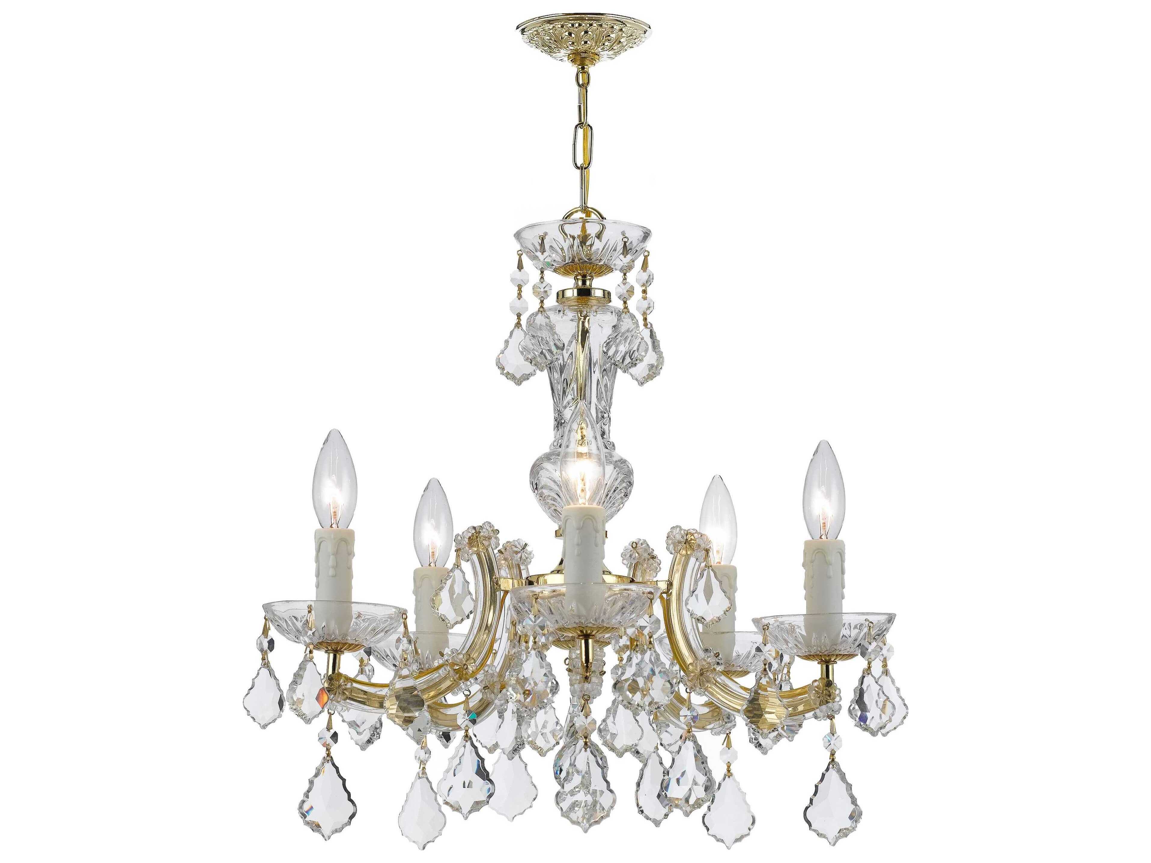 Crystorama Maria Theresa 5-Light Chrome Crystal Candelabra Chandelier