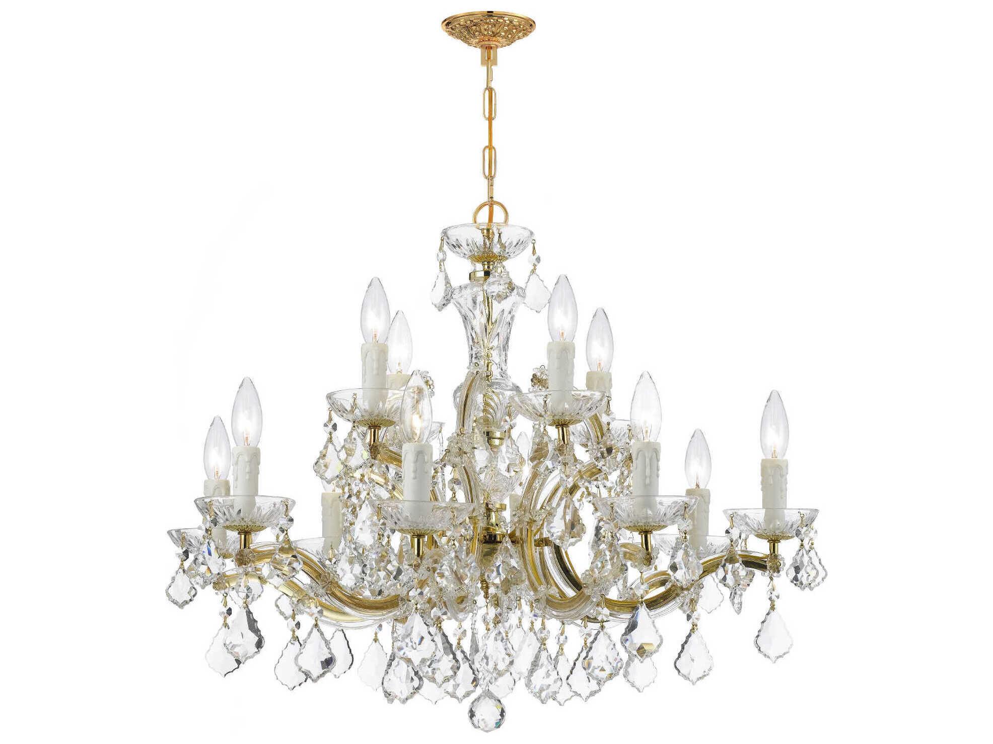 Crystorama Maria Theresa 12-Light Chrome Crystal Candelabra Chandelier