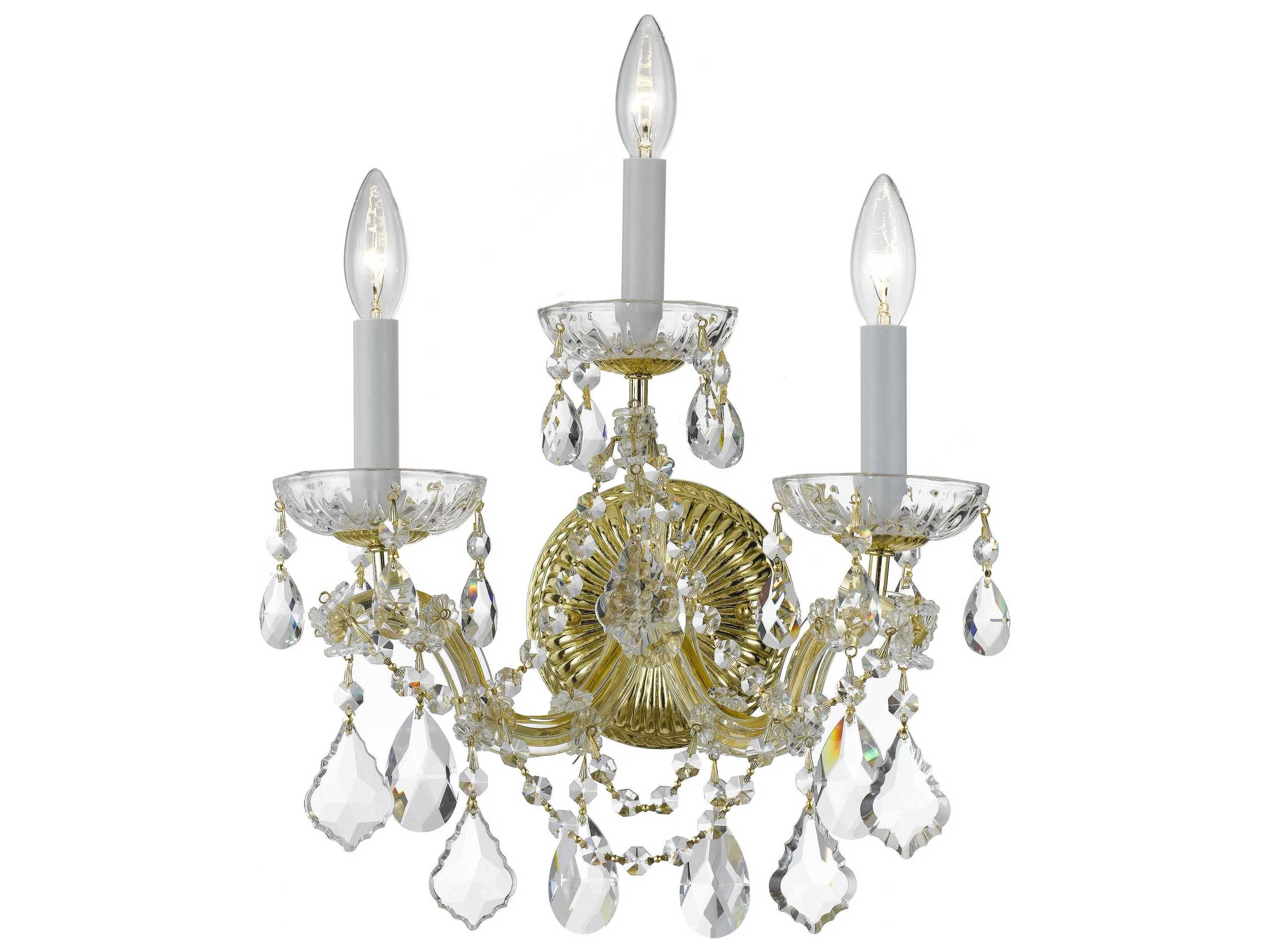 Crystorama Maria Theresa 3-Light Chrome Crystal Wall Sconce